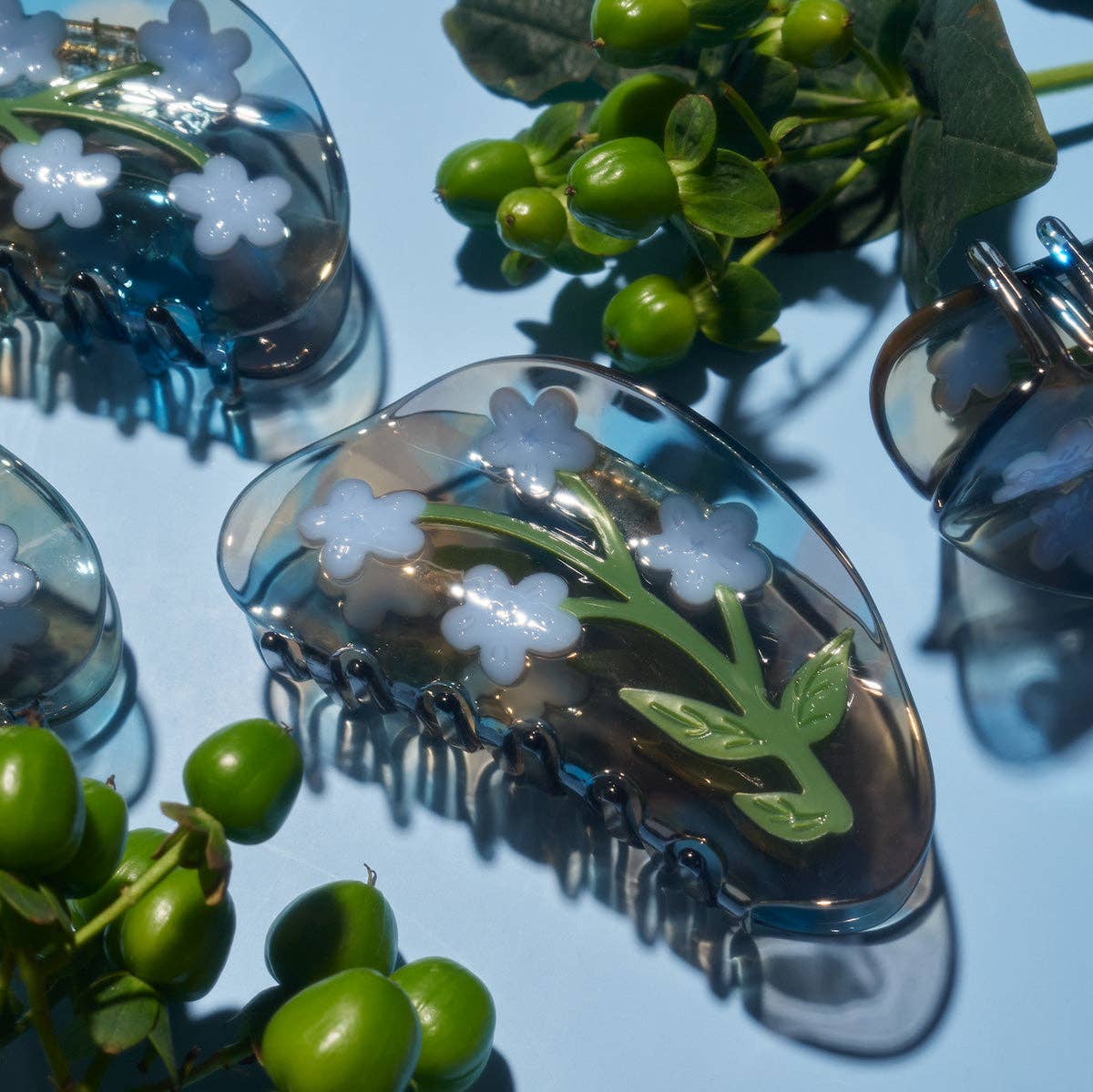Forget-Me-Not Light Blue Flower Acetate Hair Claw