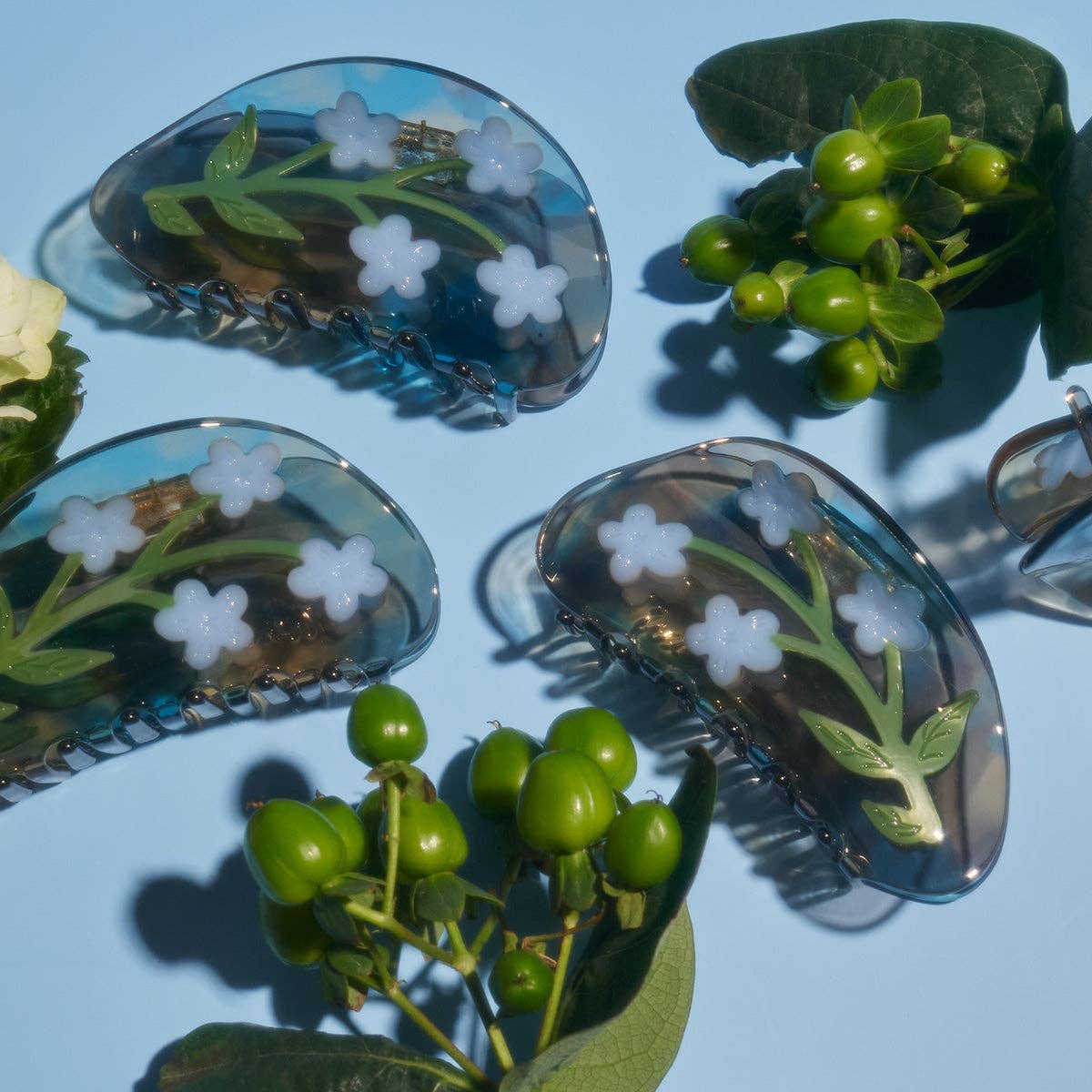 Forget-Me-Not Light Blue Flower Acetate Hair Claw
