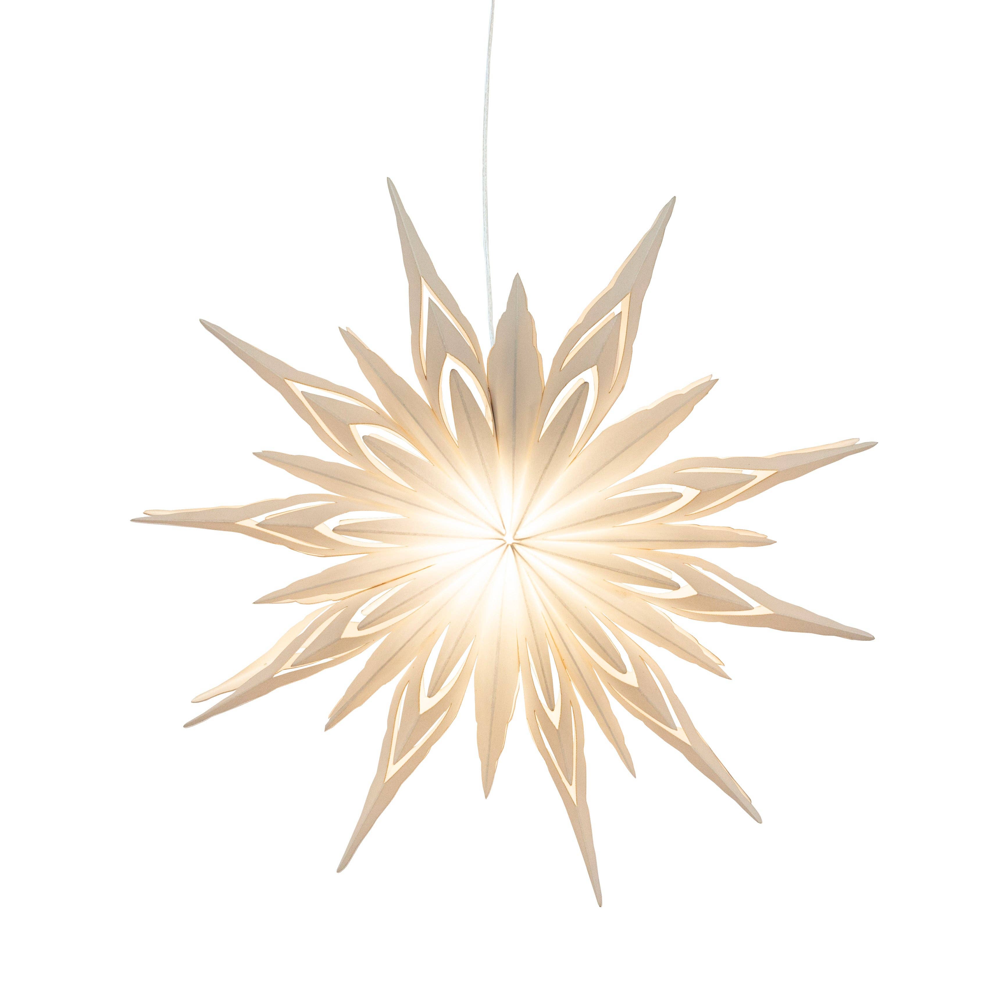 Snowflake Ice Crystal - 8, 12 or 16 inch | Paper Star Lantern Light