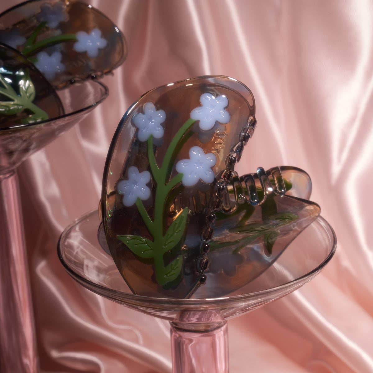 Forget-Me-Not Light Blue Flower Acetate Hair Claw