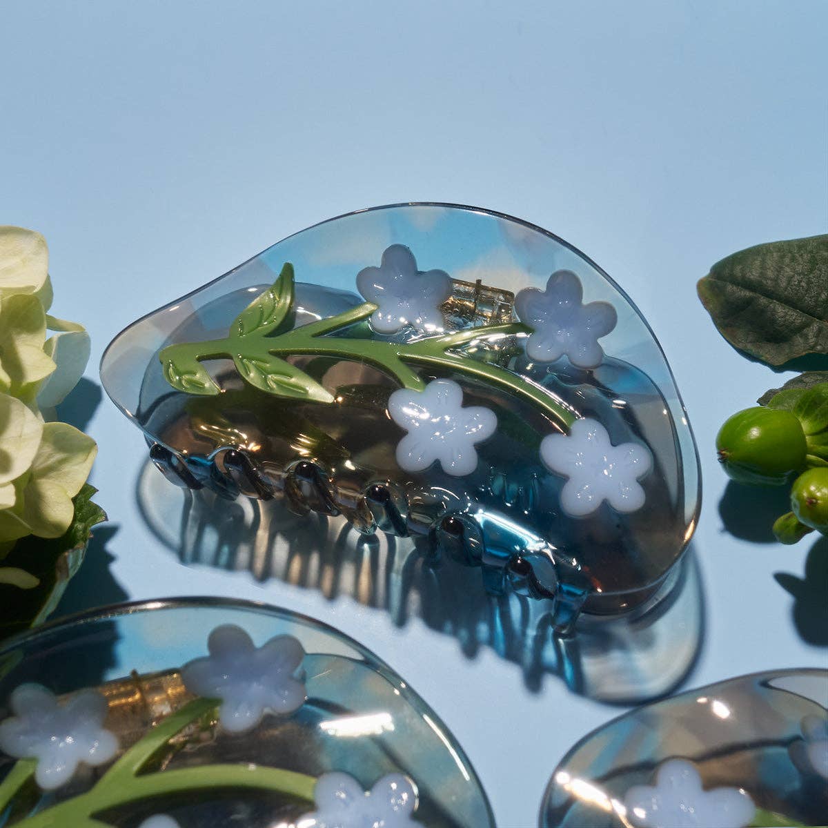 Forget-Me-Not Light Blue Flower Acetate Hair Claw