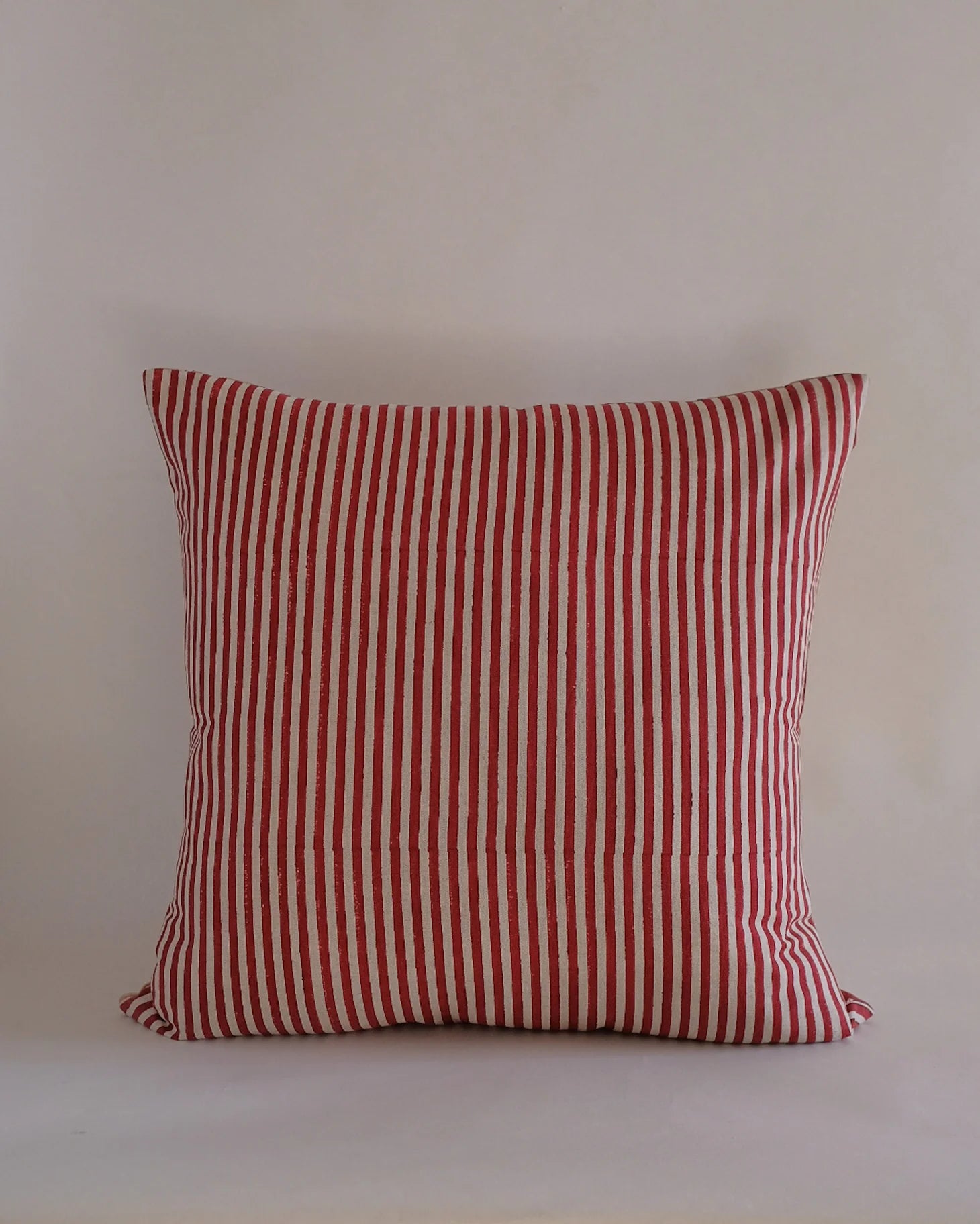 BABITA - HAND BLOCK-PRINTED LINEN PILLOW (RED) 18x18"