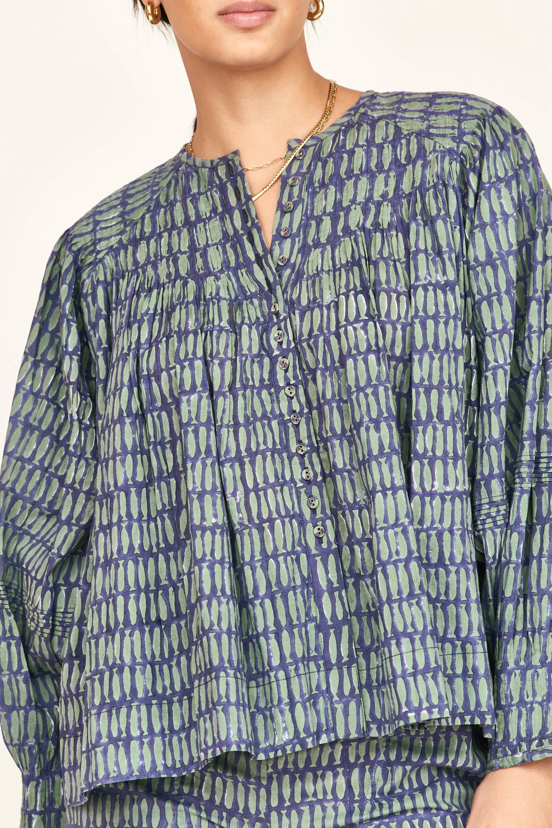 KERALA BLOUSE IN LAGOON MINNOW