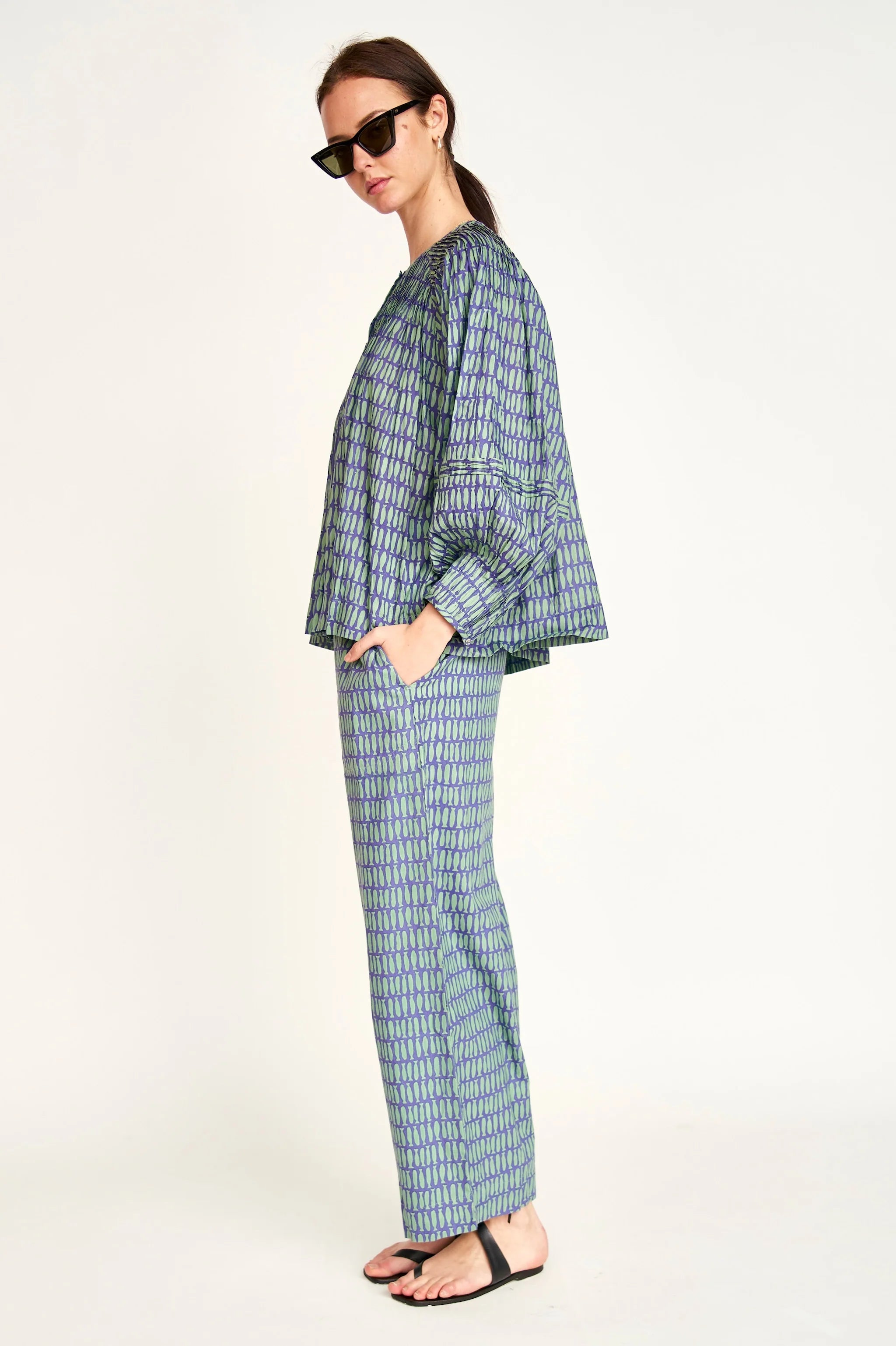 KERALA BLOUSE IN LAGOON MINNOW