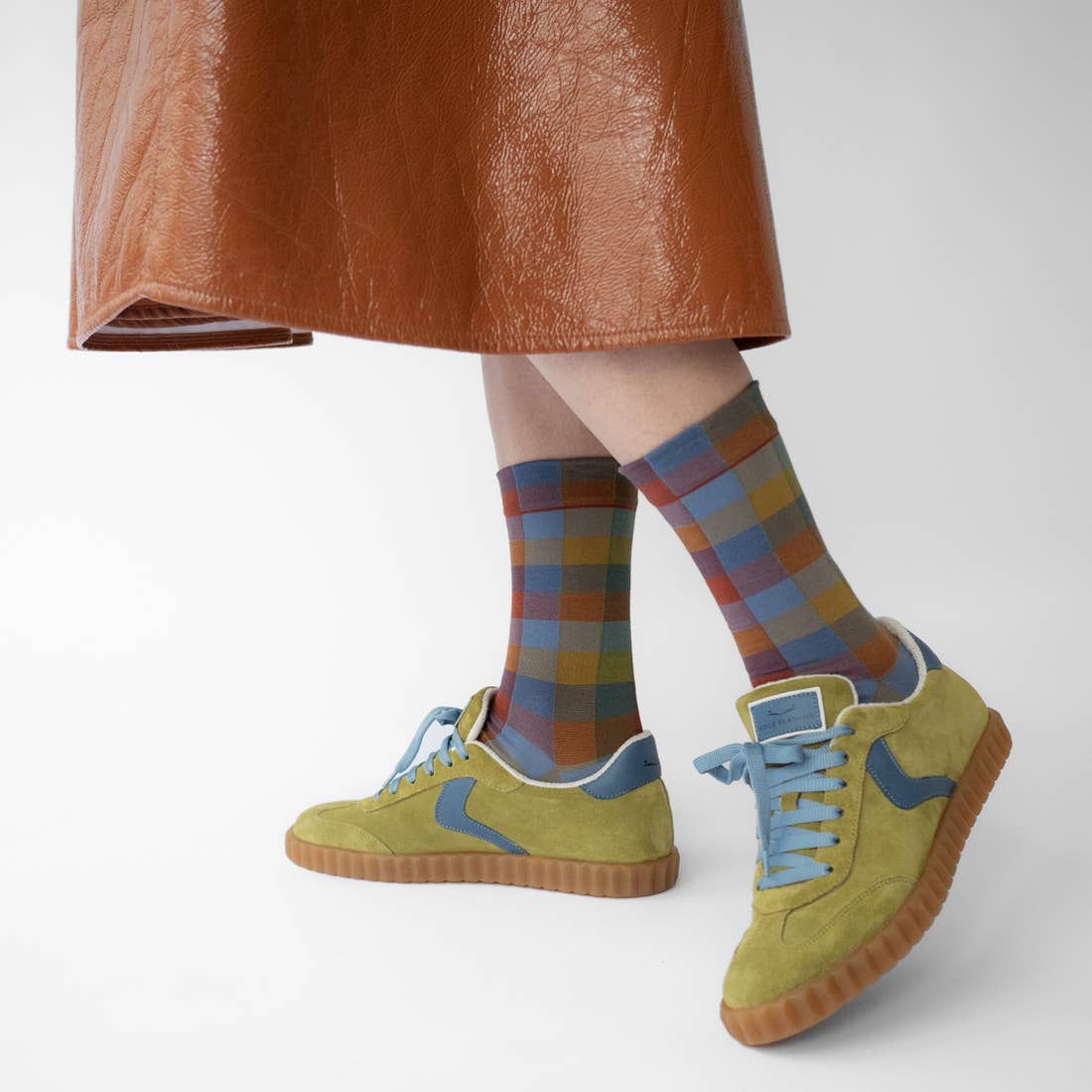 Blue-Grey Checkered Sock