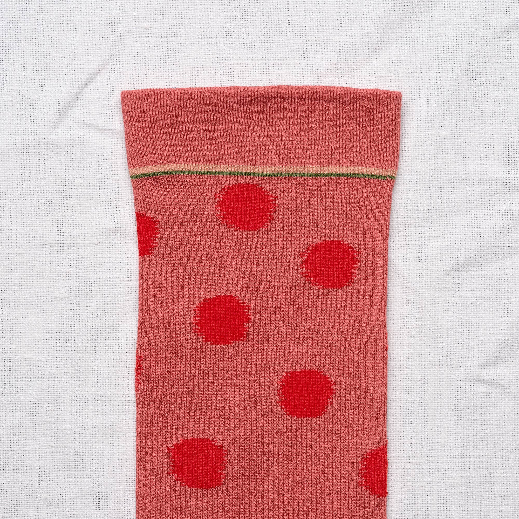 Faded Red Polka Dot Sock