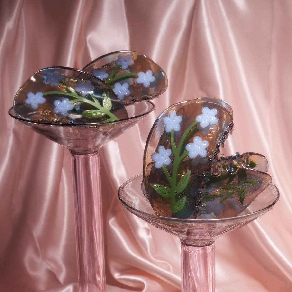 Forget-Me-Not Light Blue Flower Acetate Hair Claw