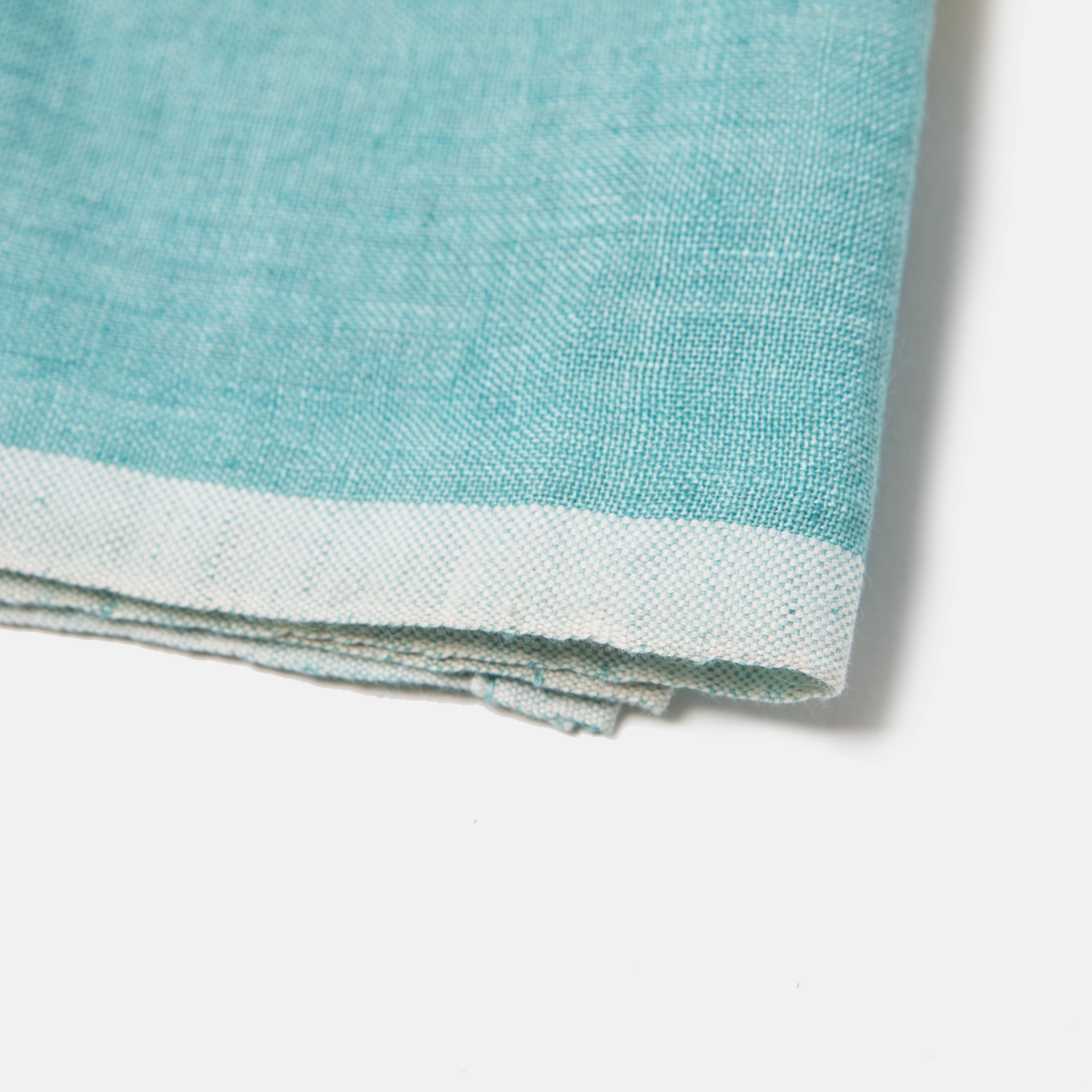 Laundered Linen Aqua/Lime Towel 20x30