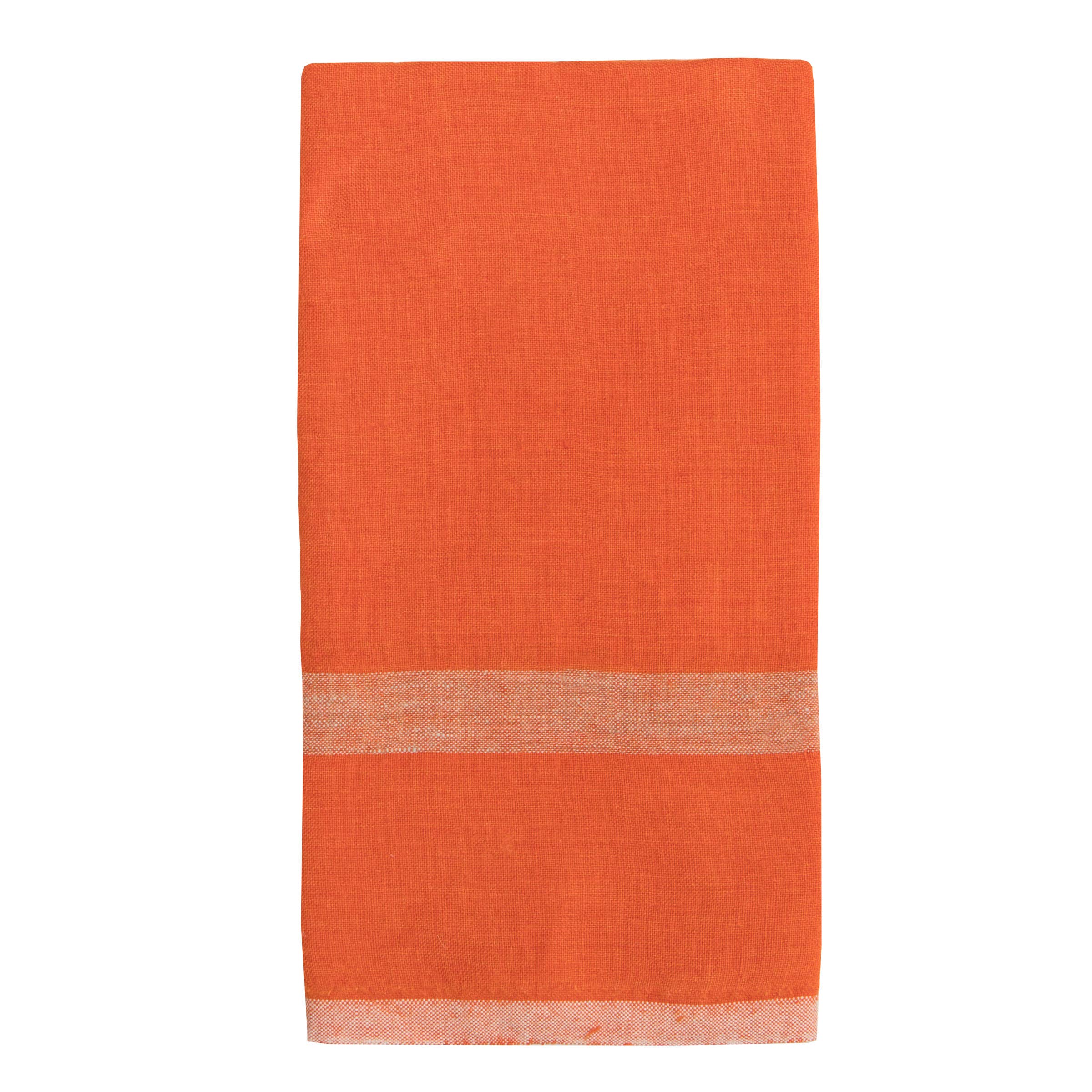 Laundered Linen Orange/Natural Towel 20x30