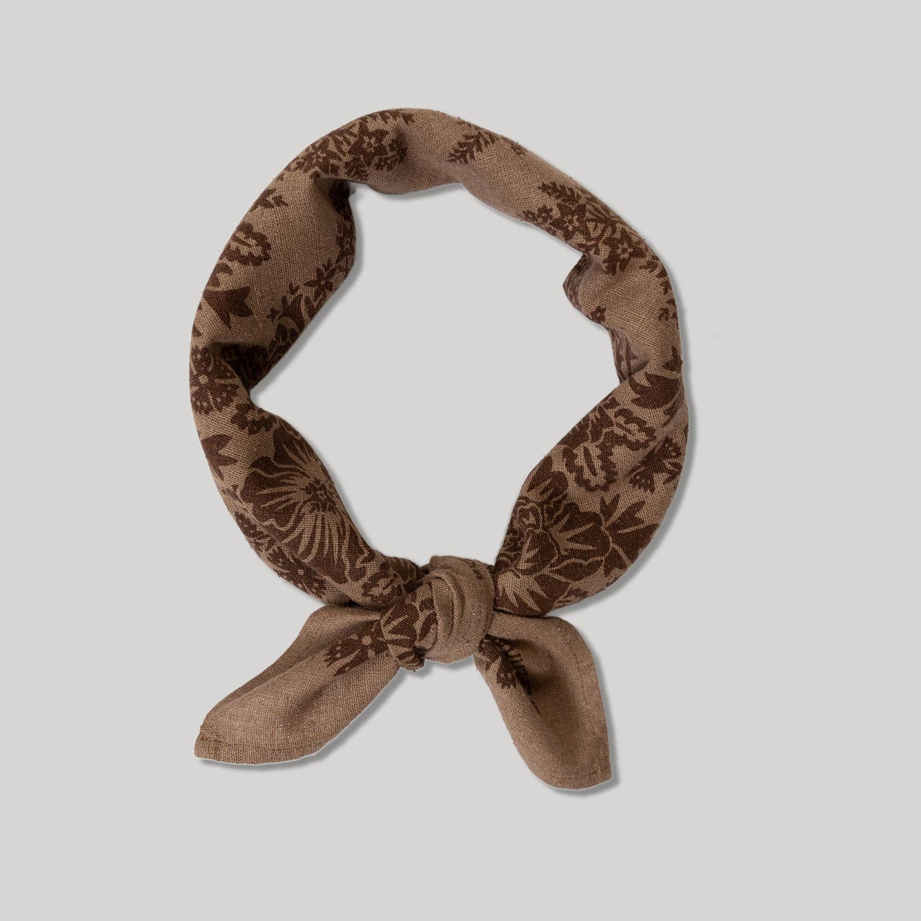 Natural Dye Silk Bandana | Brazil Nut Brown