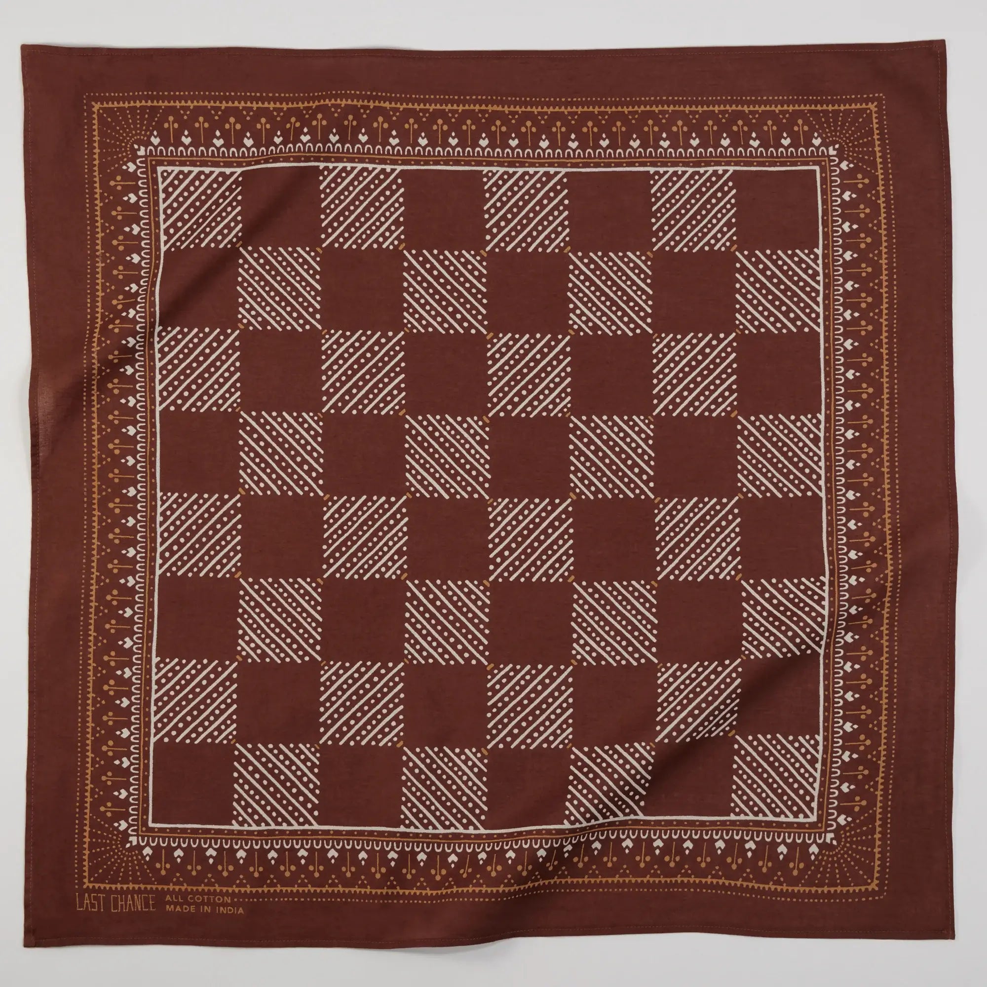 Cotton Checker Bandana | Cocoa