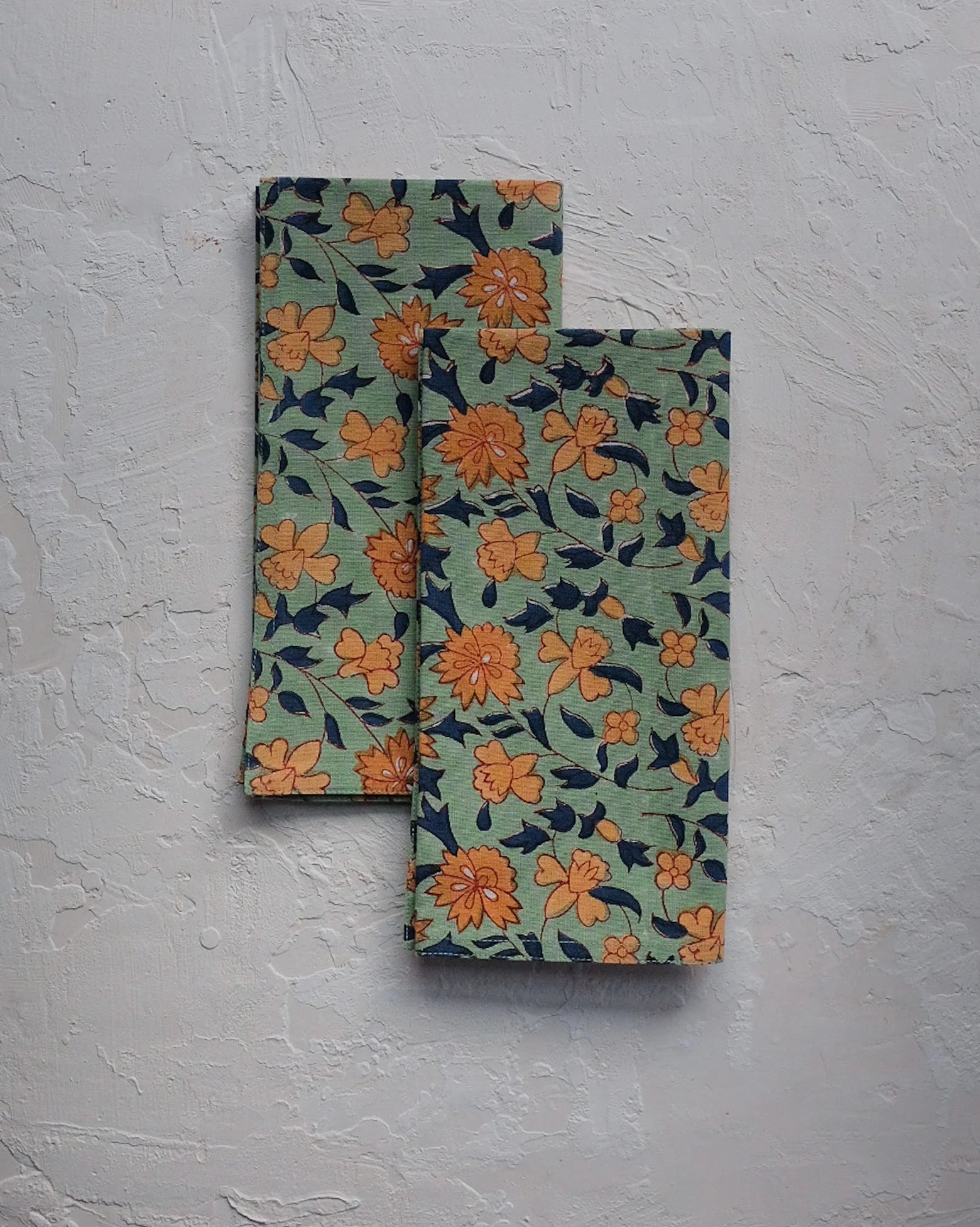 Noor - BLOCK-PRINTED TABLE NAPKIN - SET OF 4 (sage)