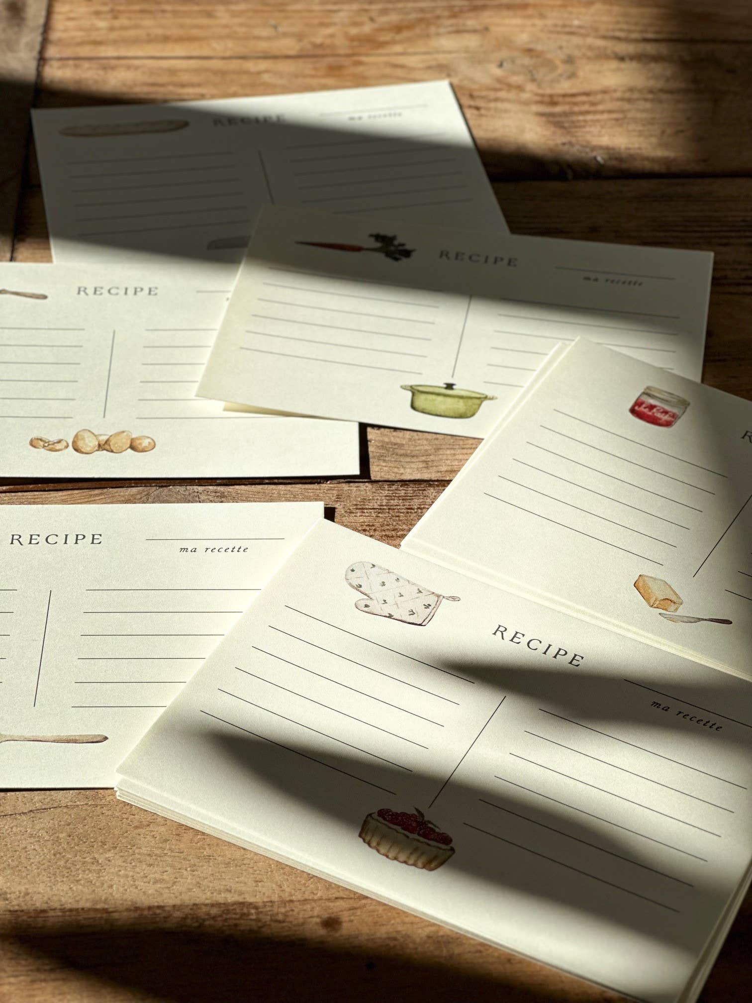 Hand Illustrated Recipe Card Box Set 24