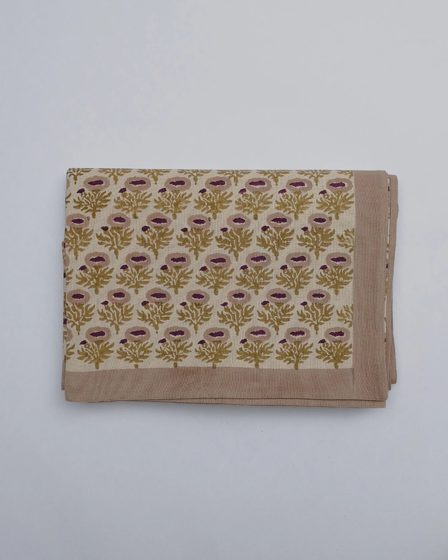 RUMI - HAND BLOCK-PRINTED COTTON TABLE CLOTH (PLUM), 60x110