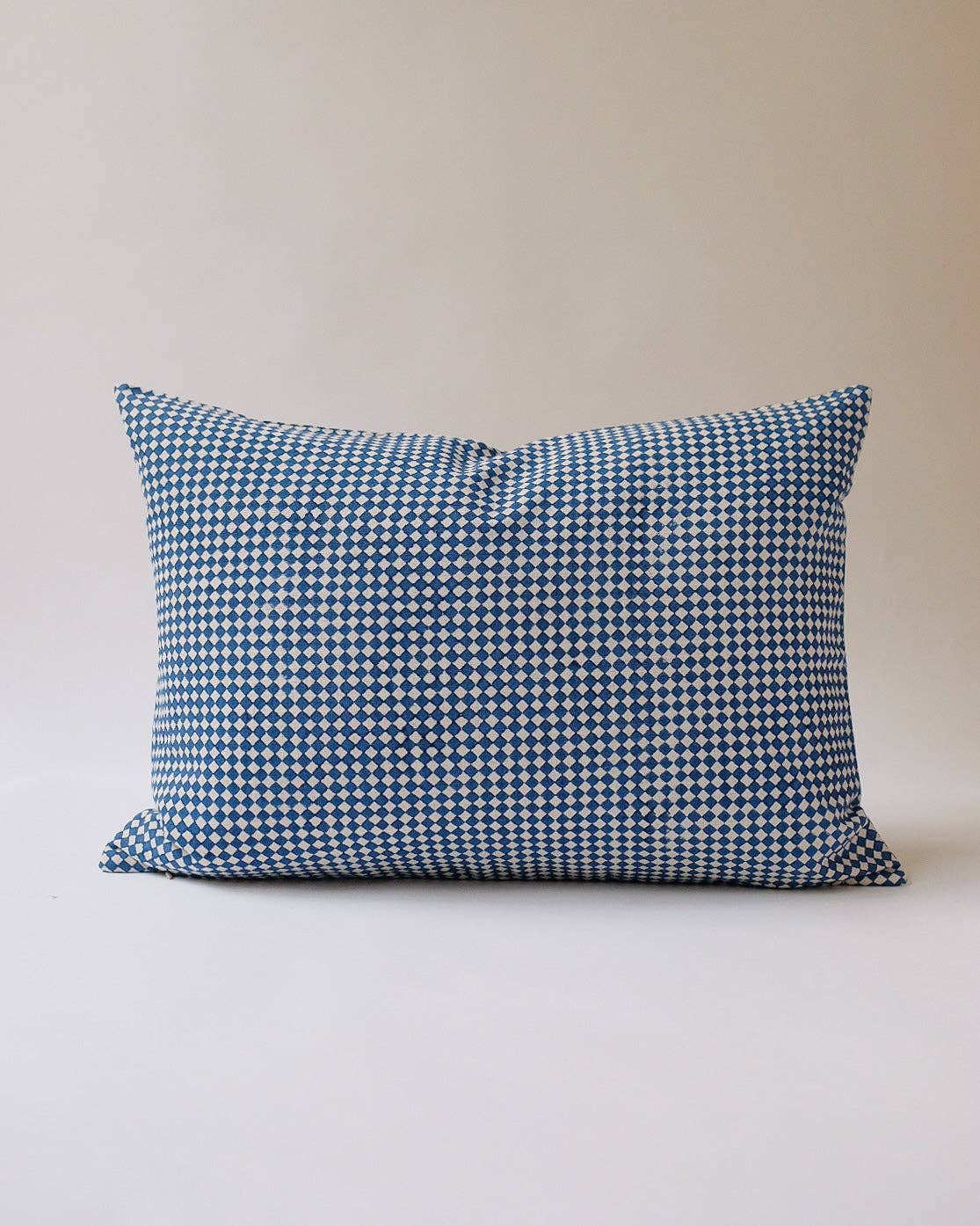 Rekha - Hand Block-printed Linen Pillowcase (Indigo) 22x22