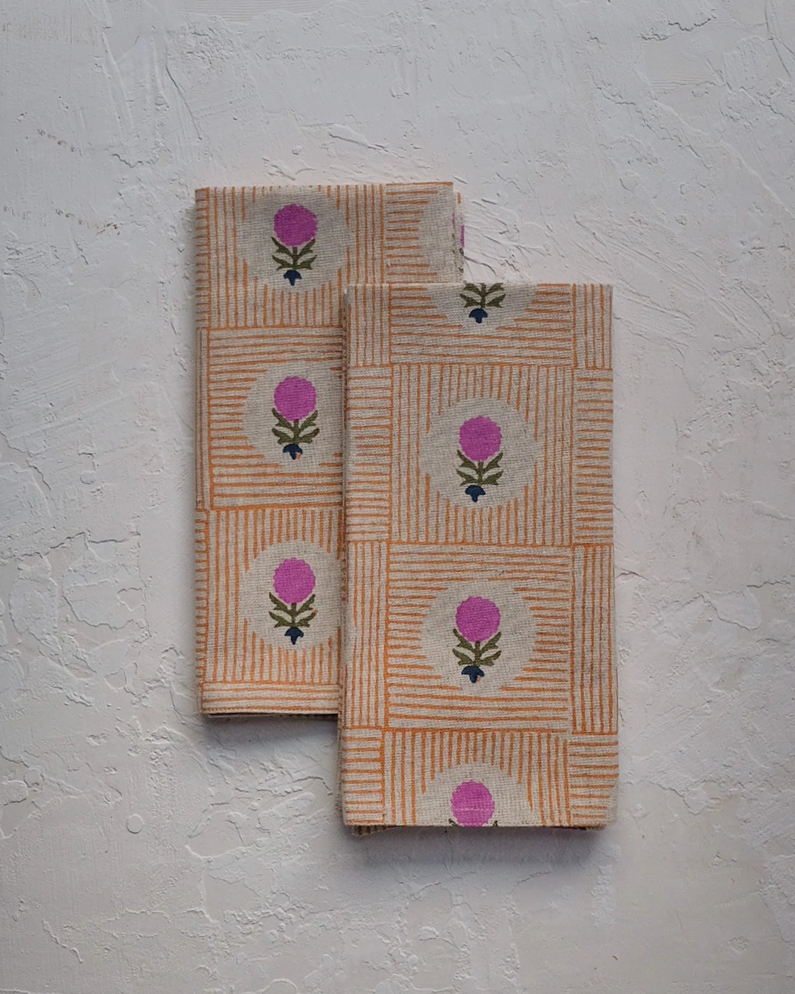 NAMITA - BLOCK-PRINTED TABLE NAPKINS - SET OF 4 (FUCHSIA)