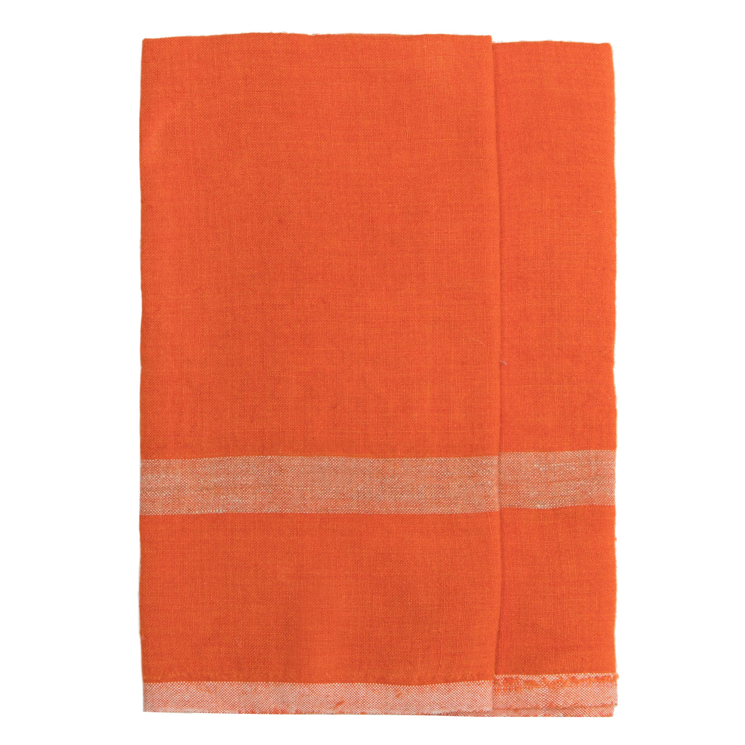 Laundered Linen Orange/Natural Towel 20x30