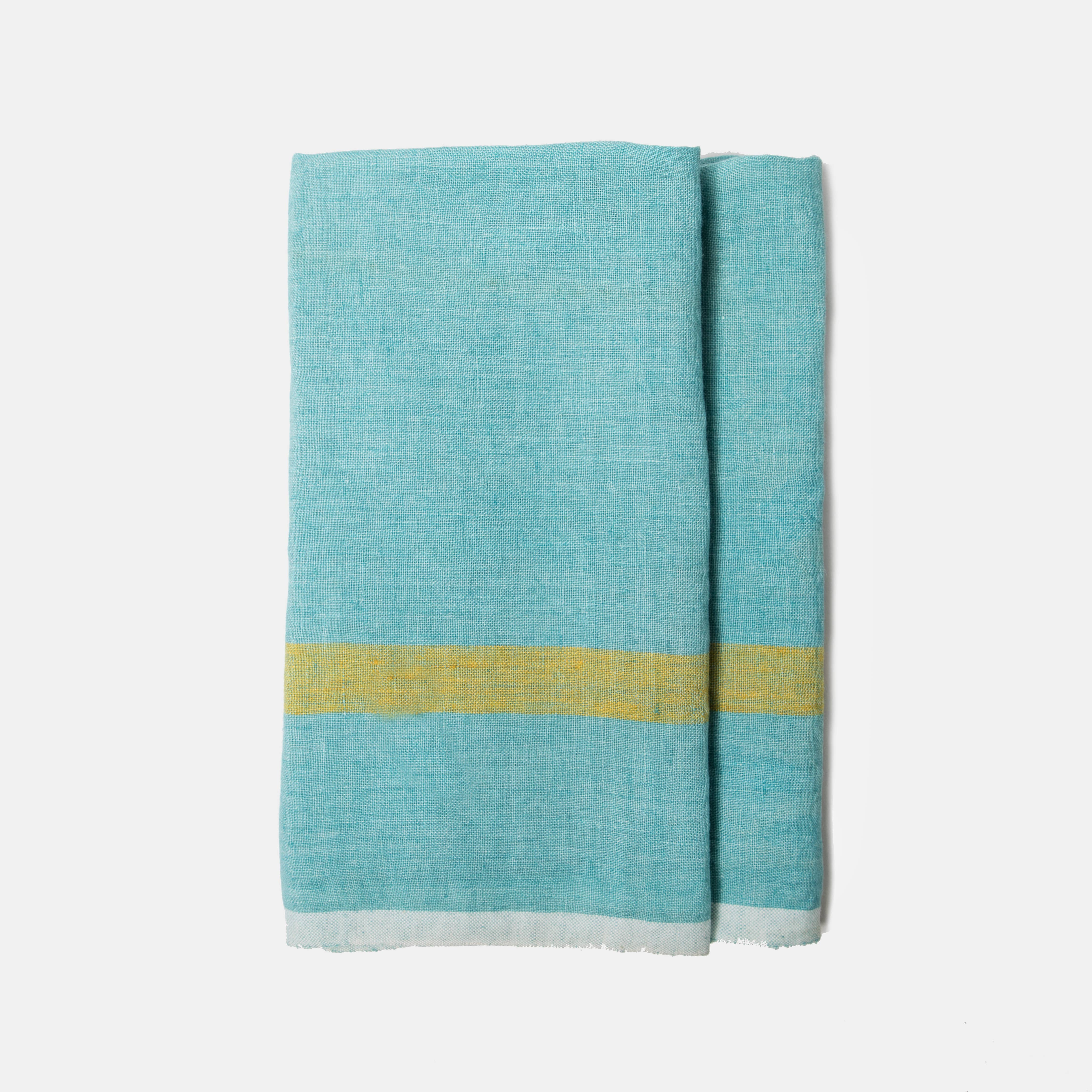 Laundered Linen Aqua/Lime Towel 20x30