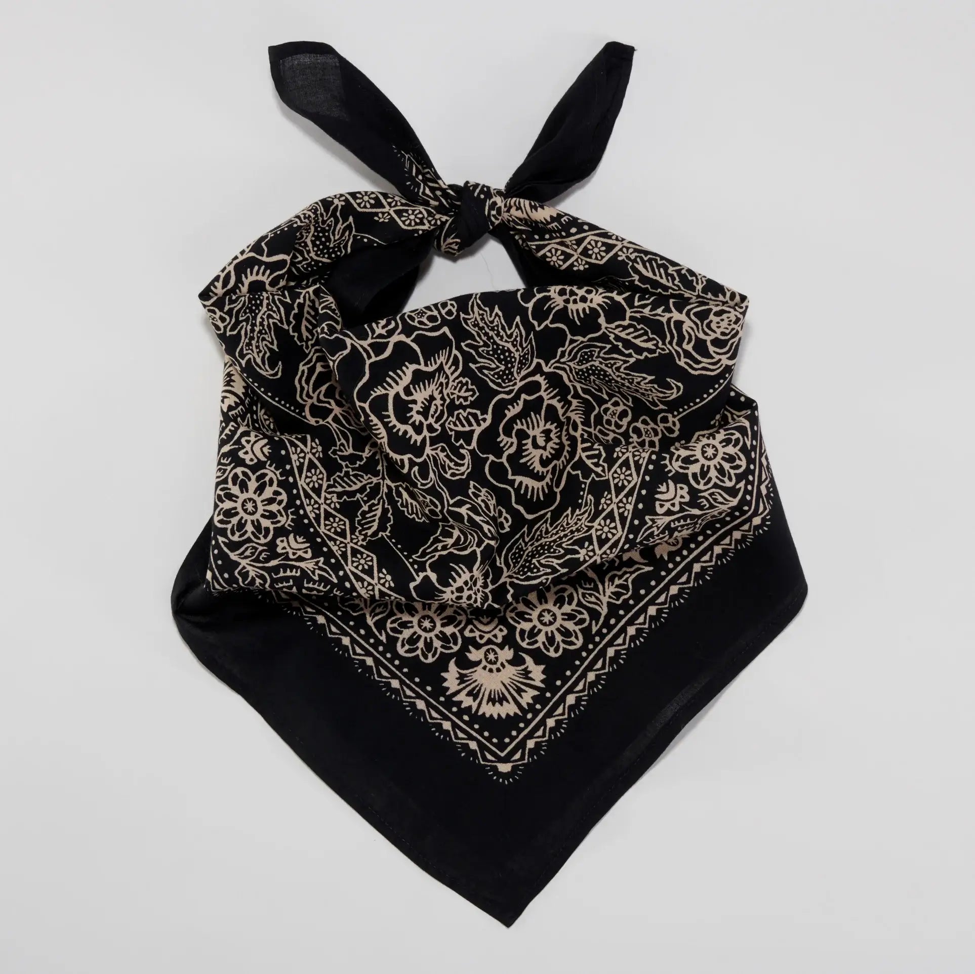 Cotton Rosey Bandana | Black