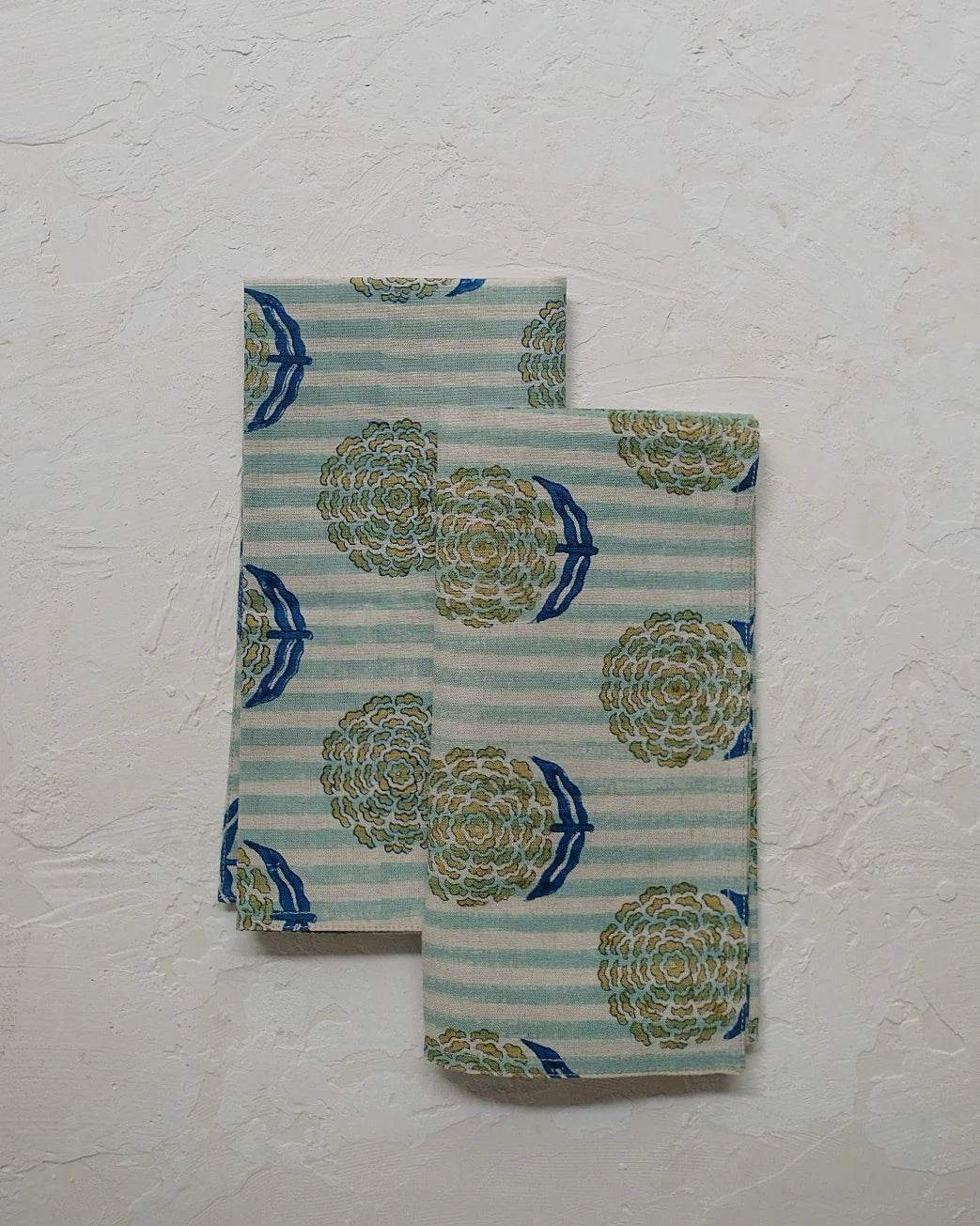 ALISHA - BLOCK-PRINTED TABLE NAPKINS - SET OF 4 (BLUE)