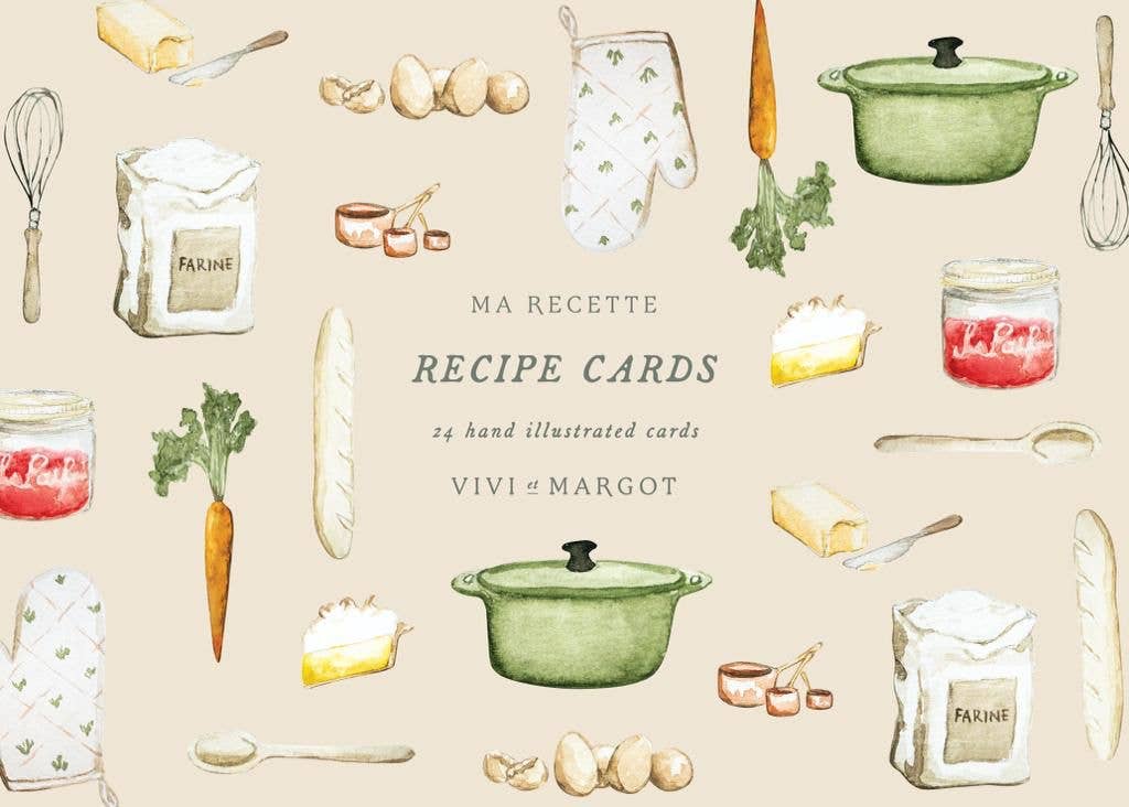 Hand Illustrated Recipe Card Box Set 24