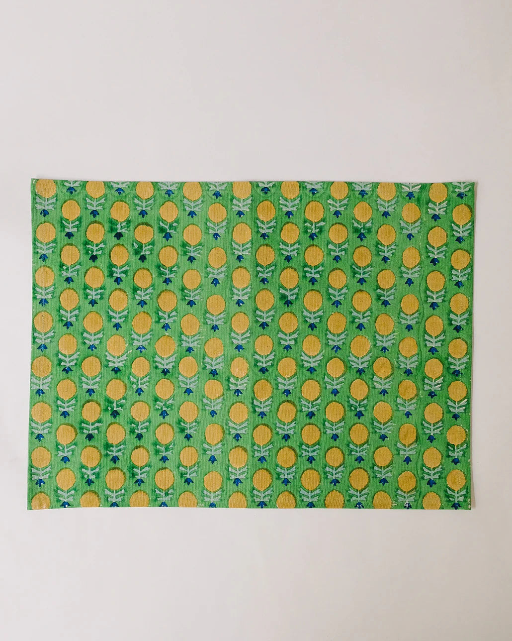 Richa Block Printed Placemats - Set of 2, Mint Green