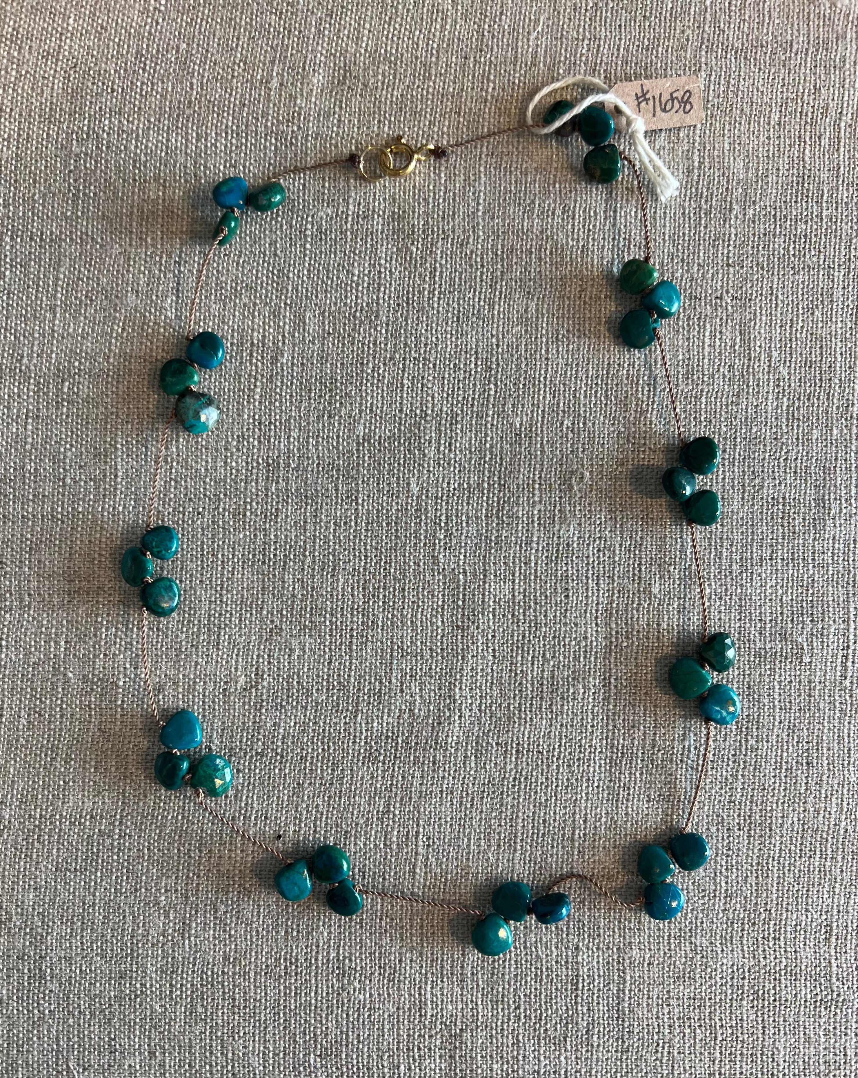 Chrysocolla All-around Petal Necklace