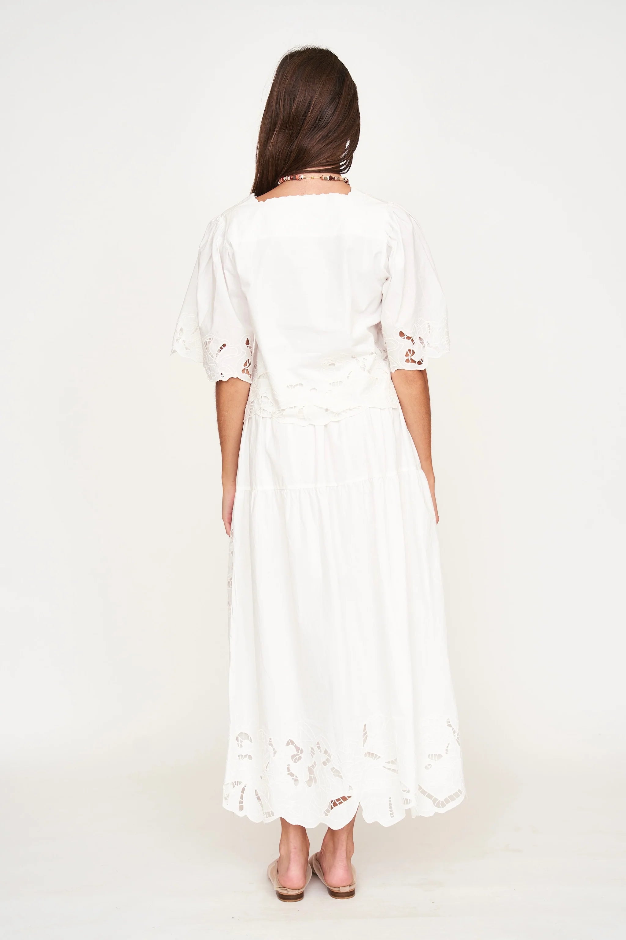 PROVENCE CUTWORK TOP IN WHITE