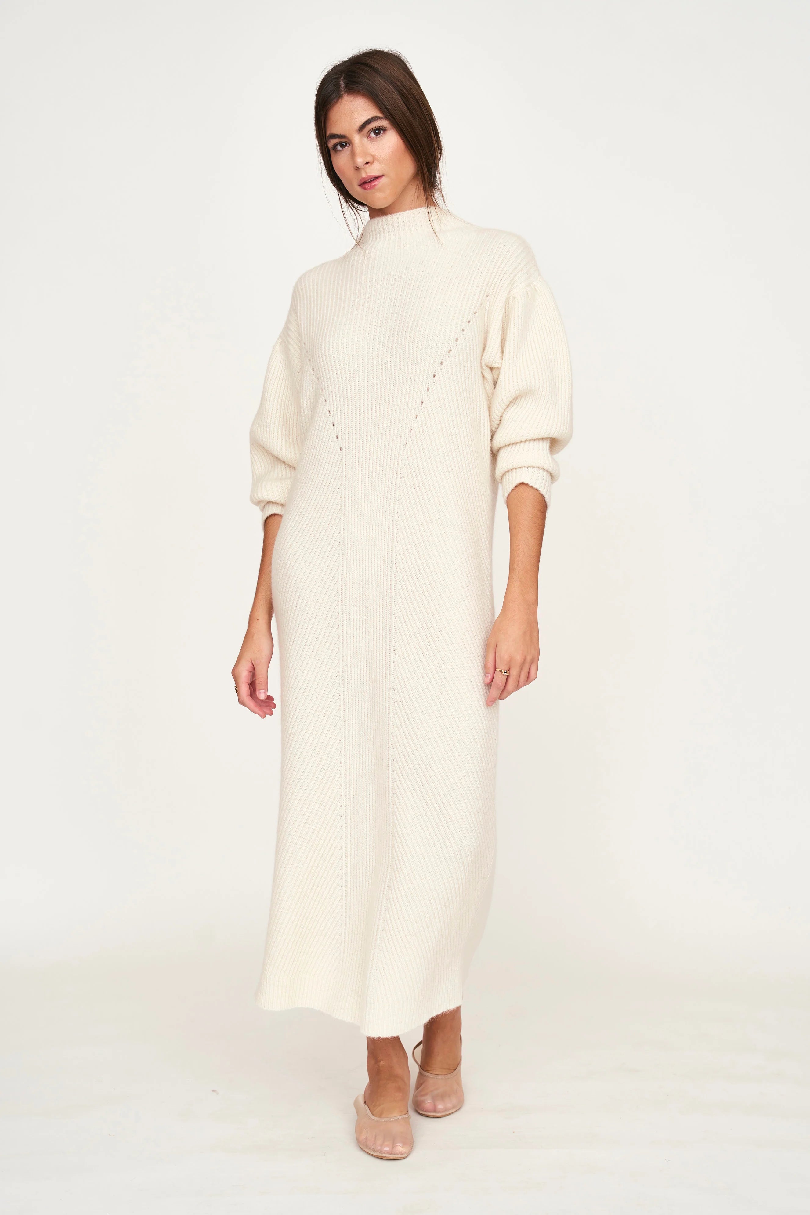 pichu pichu sweater dress in ivory