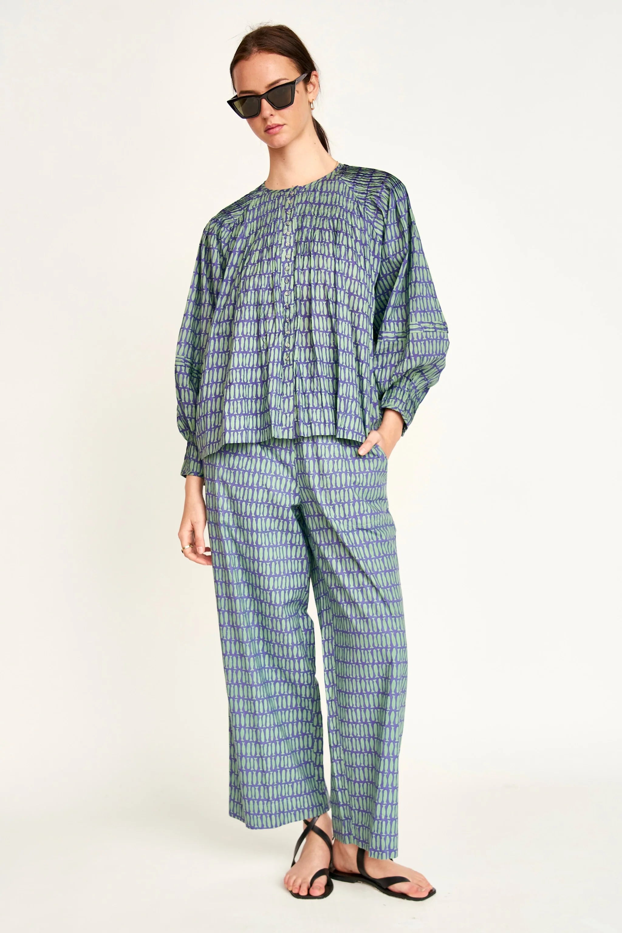 KERALA BLOUSE IN LAGOON MINNOW