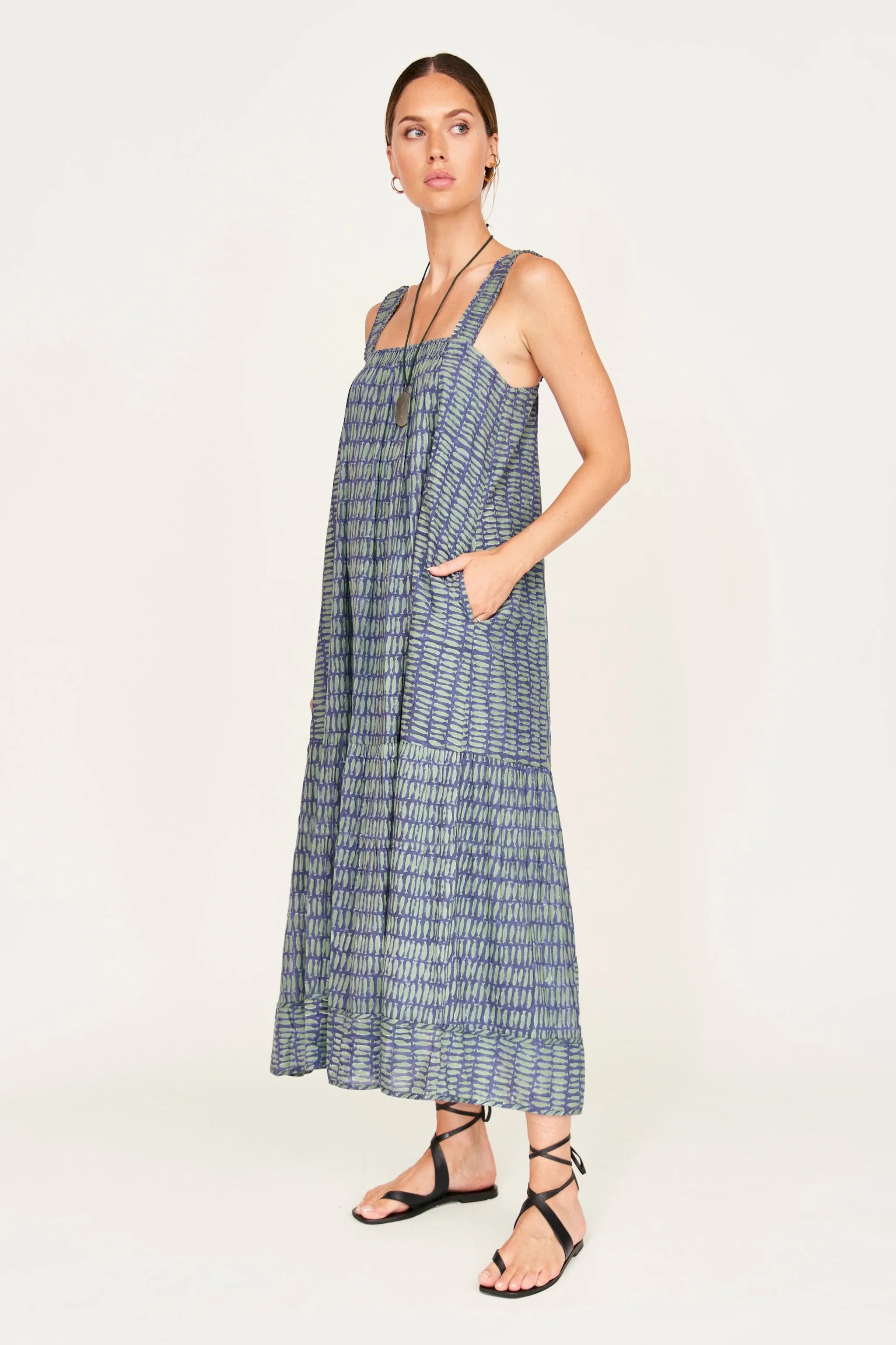 MONACO DRESS IN LAGOON MINNOW