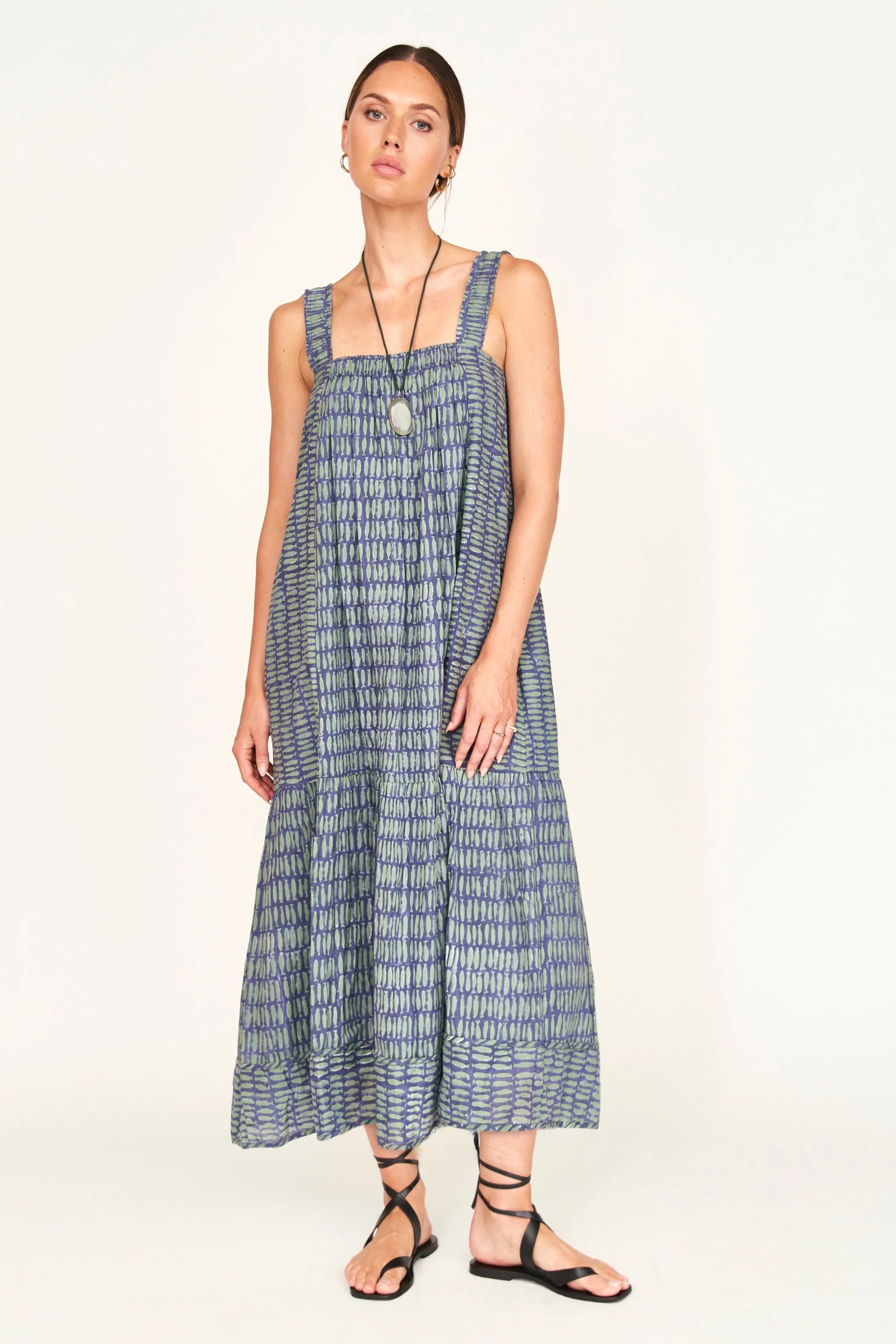 MONACO DRESS IN LAGOON MINNOW