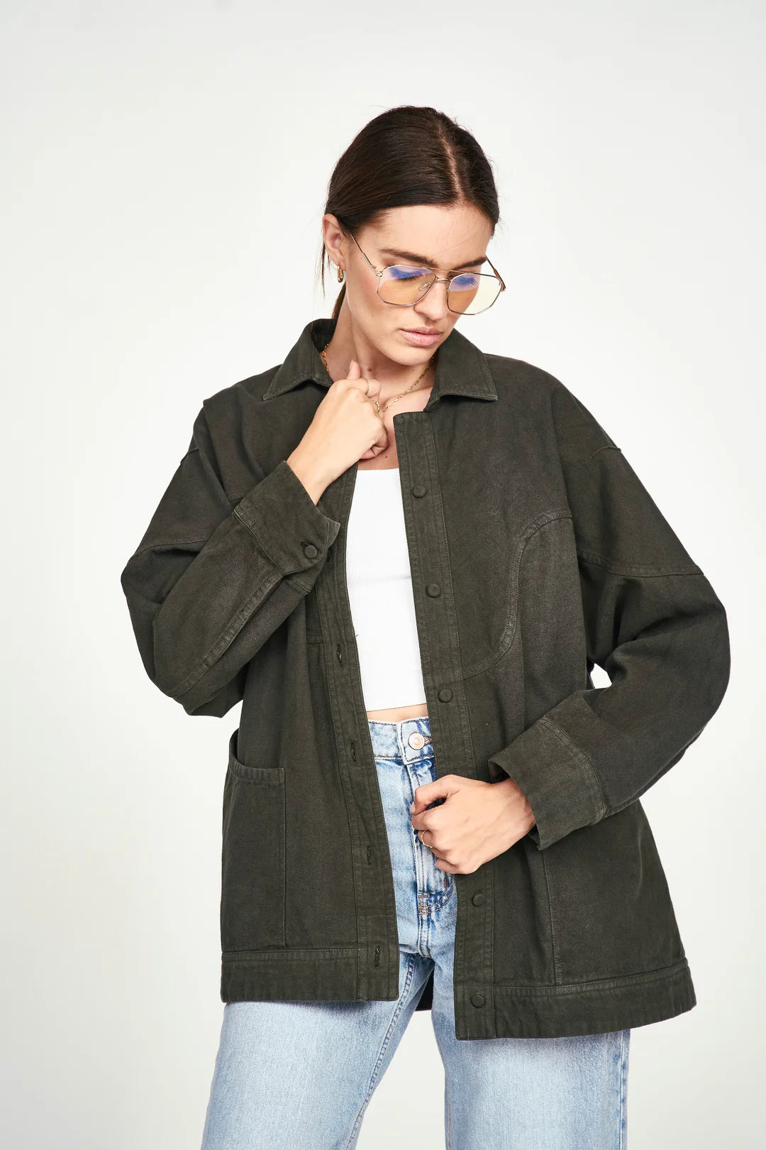TETON JACKET IN BLACK OLIVE