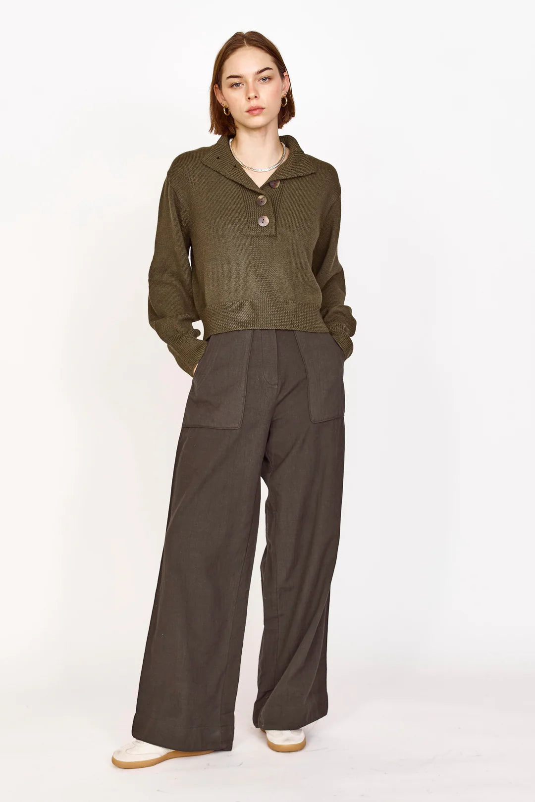 TIVOT PANT IN BLACK OLIVE