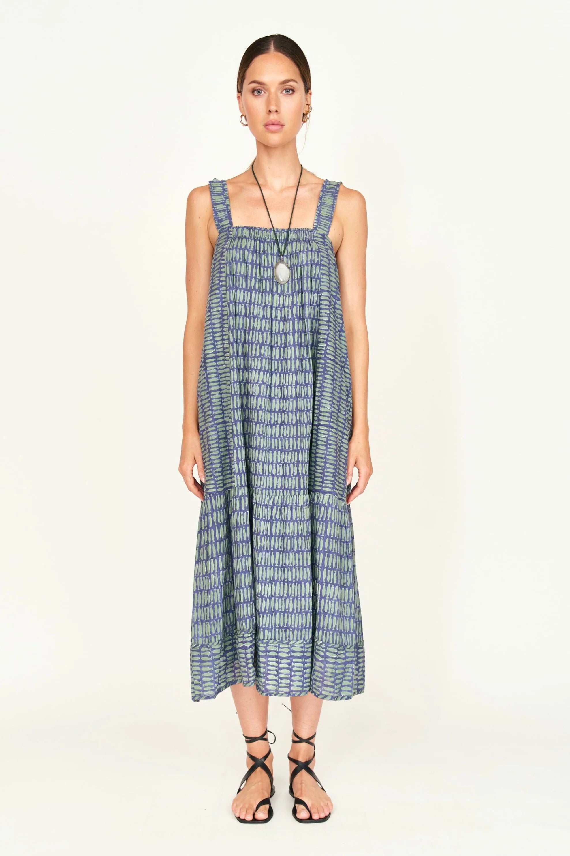 MONACO DRESS IN LAGOON MINNOW