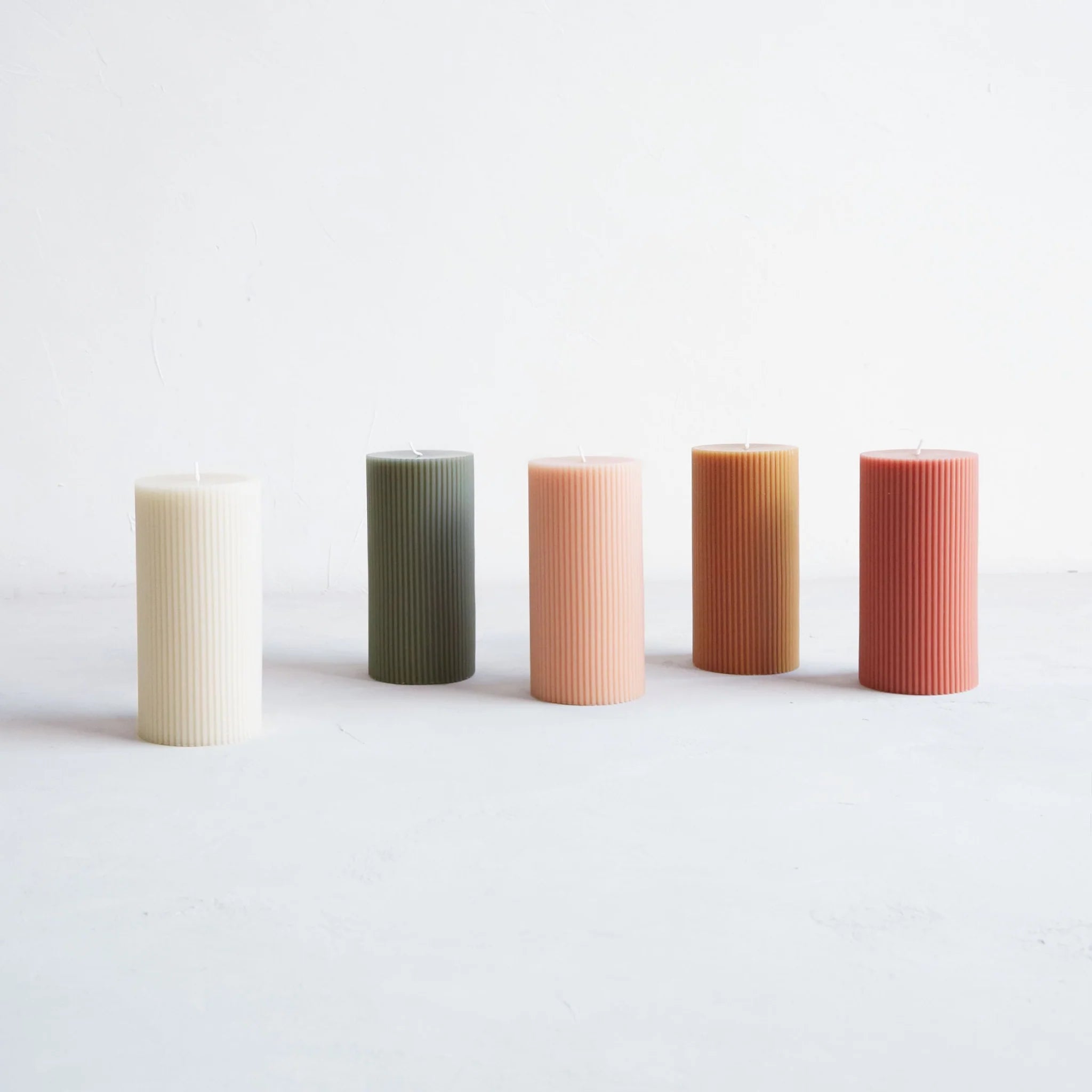 Fancy Ribbed Pillar Candle