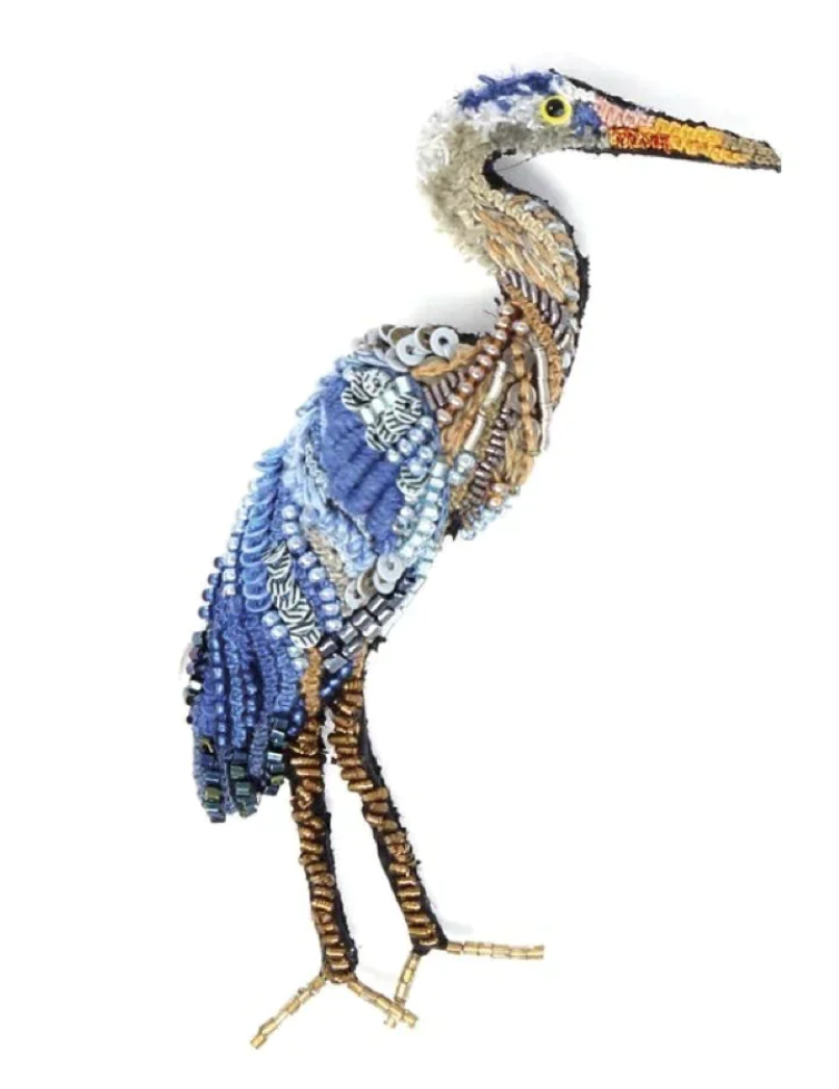 Blue Heron Brooch Pin