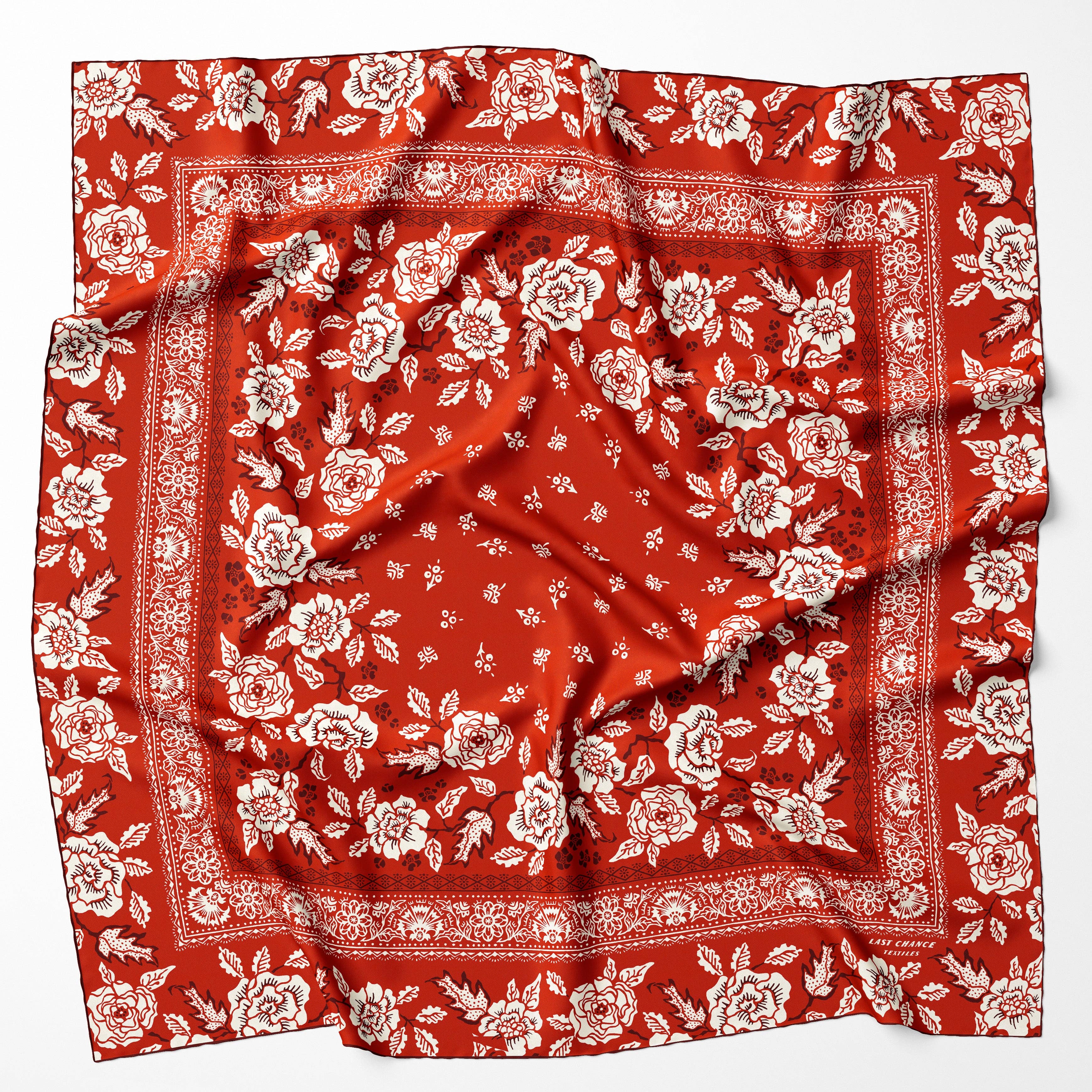 Silk Twill Scarf - Rosey in Red Hot