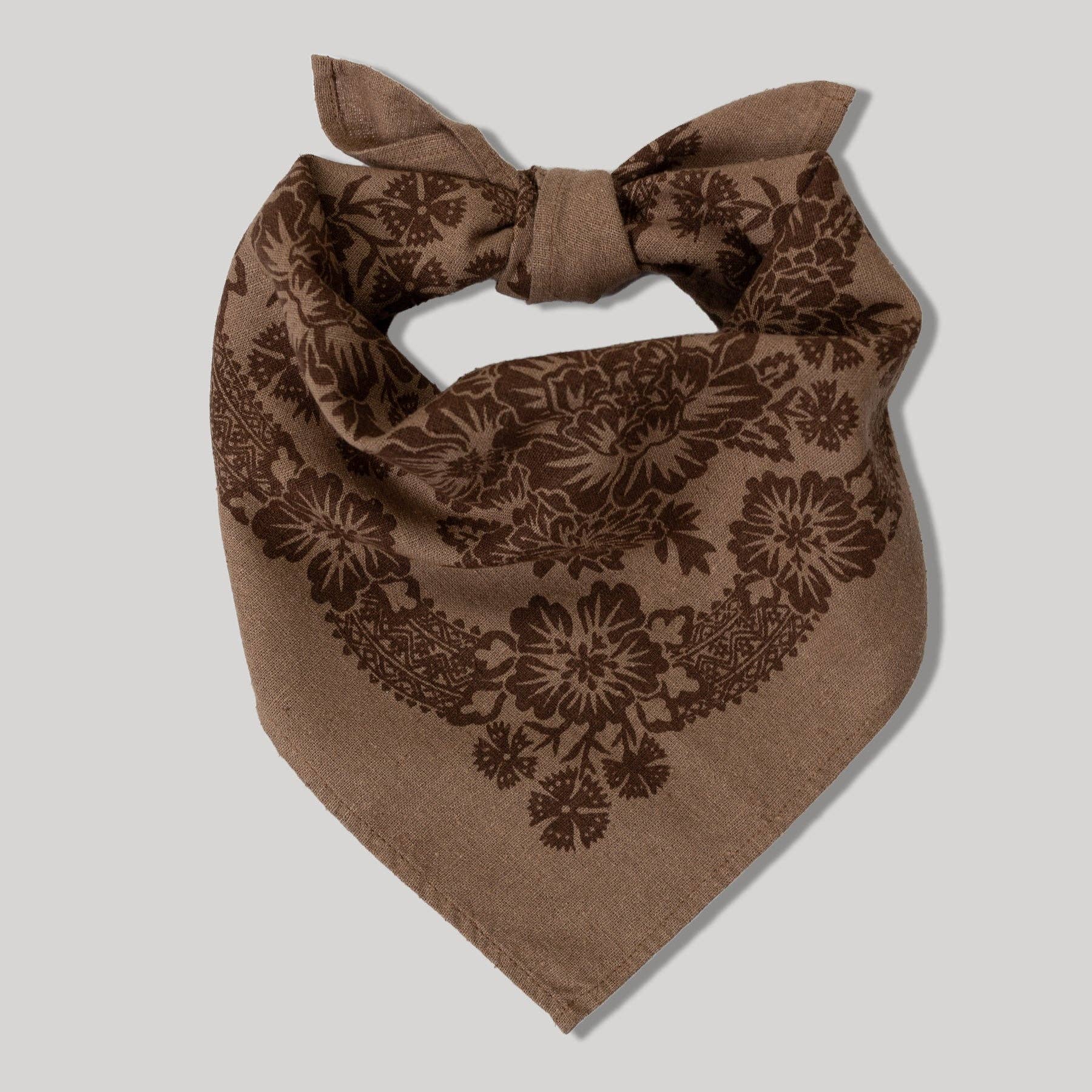 Natural Dye Silk Bandana | Brazil Nut Brown