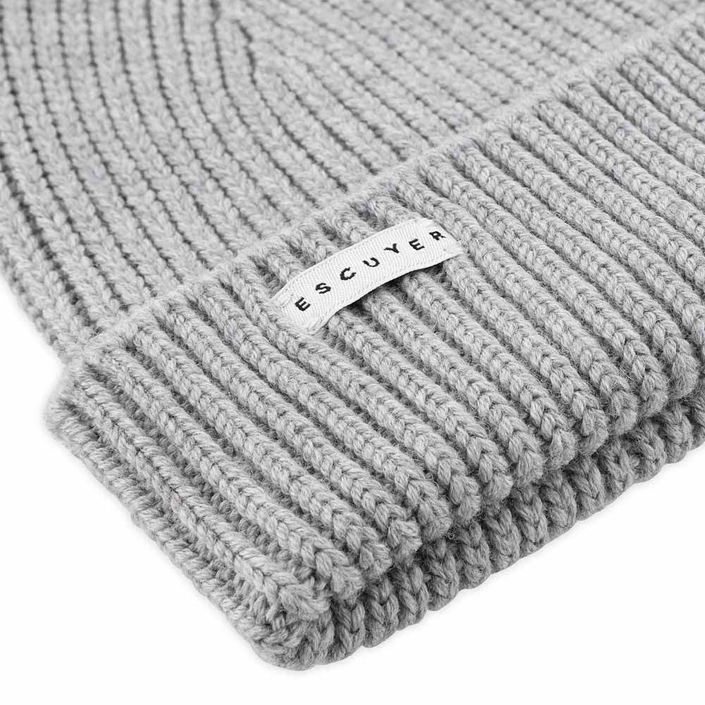 Ribbed Merino Beanie / Light Grey