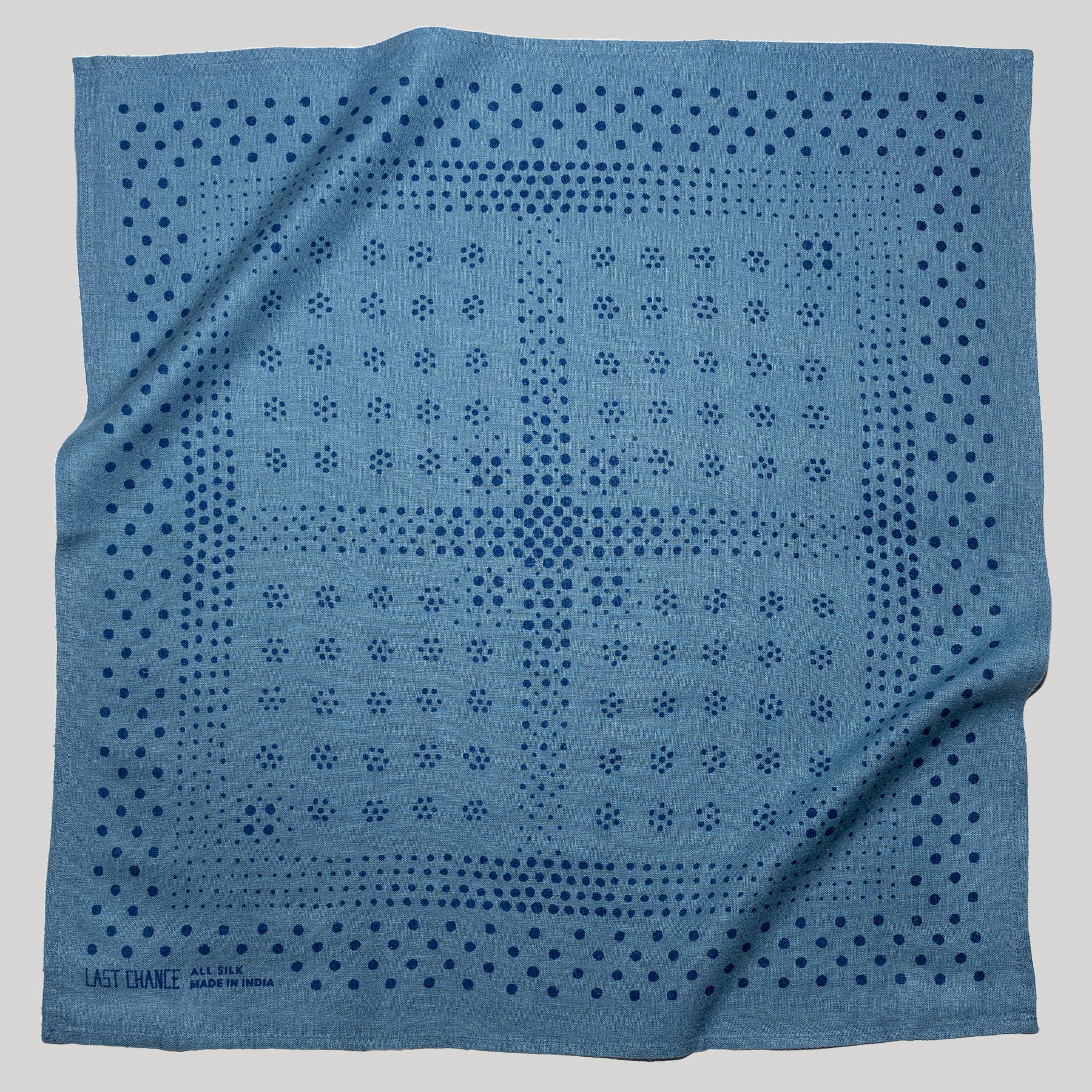 Natural Dye Silk Bandana | Indigo | Dot