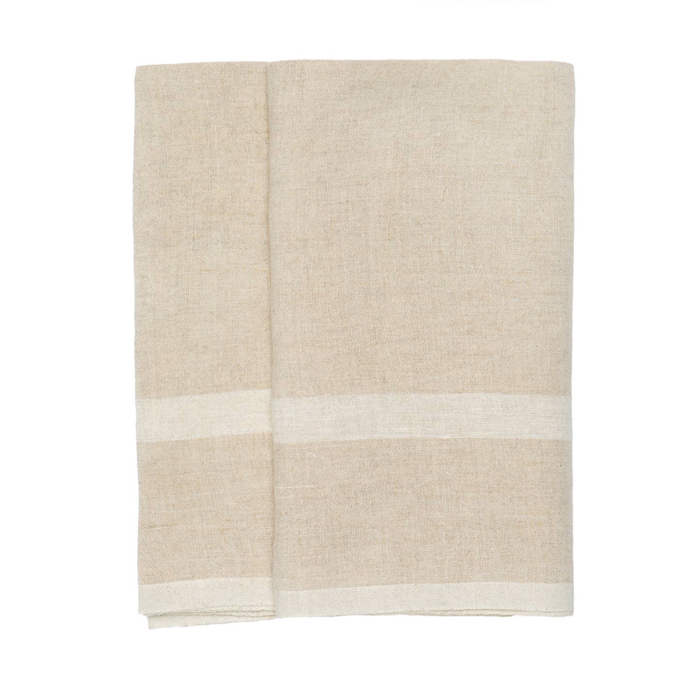 Laundered Linen Natural/White Towel 20x30