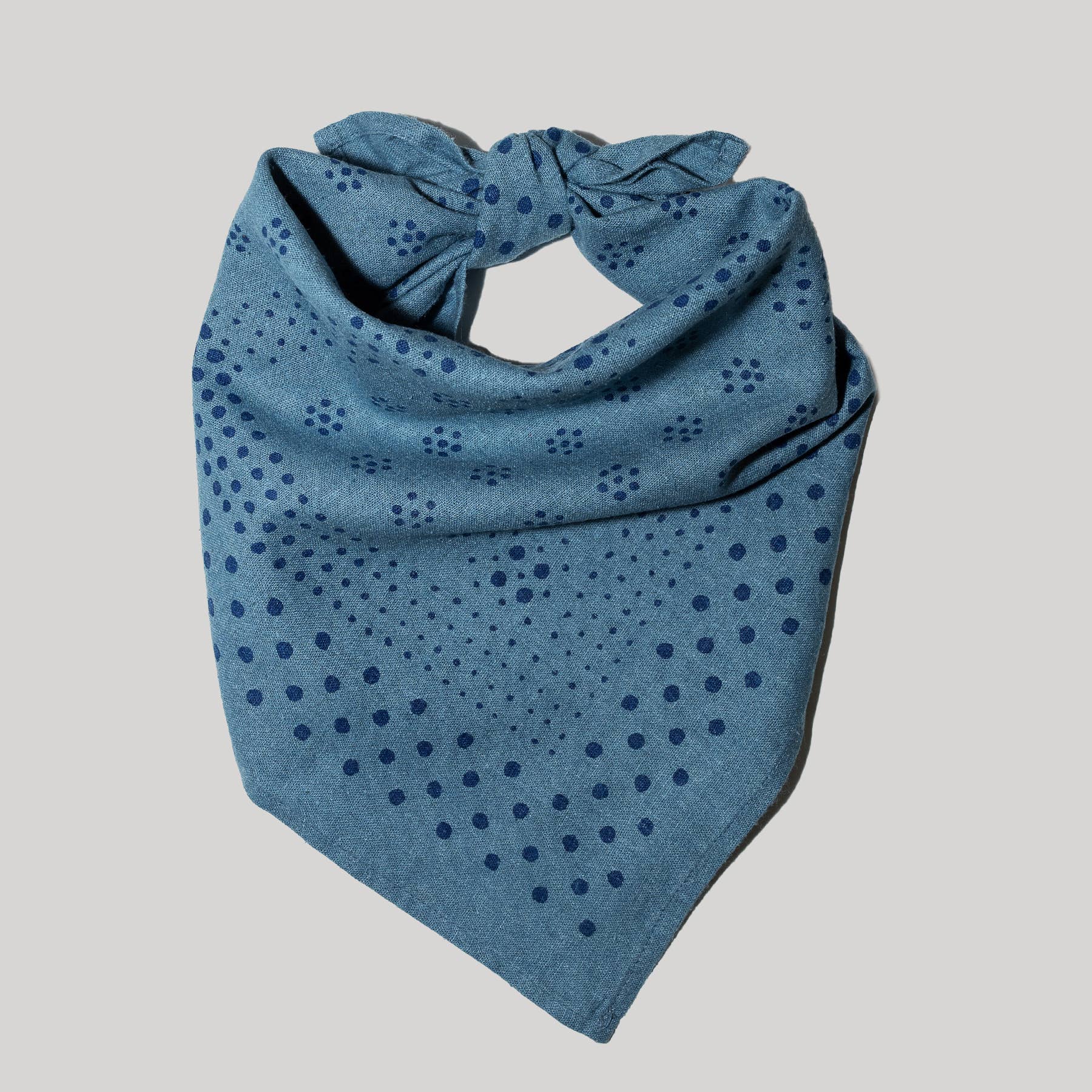 Natural Dye Silk Bandana | Indigo | Dot