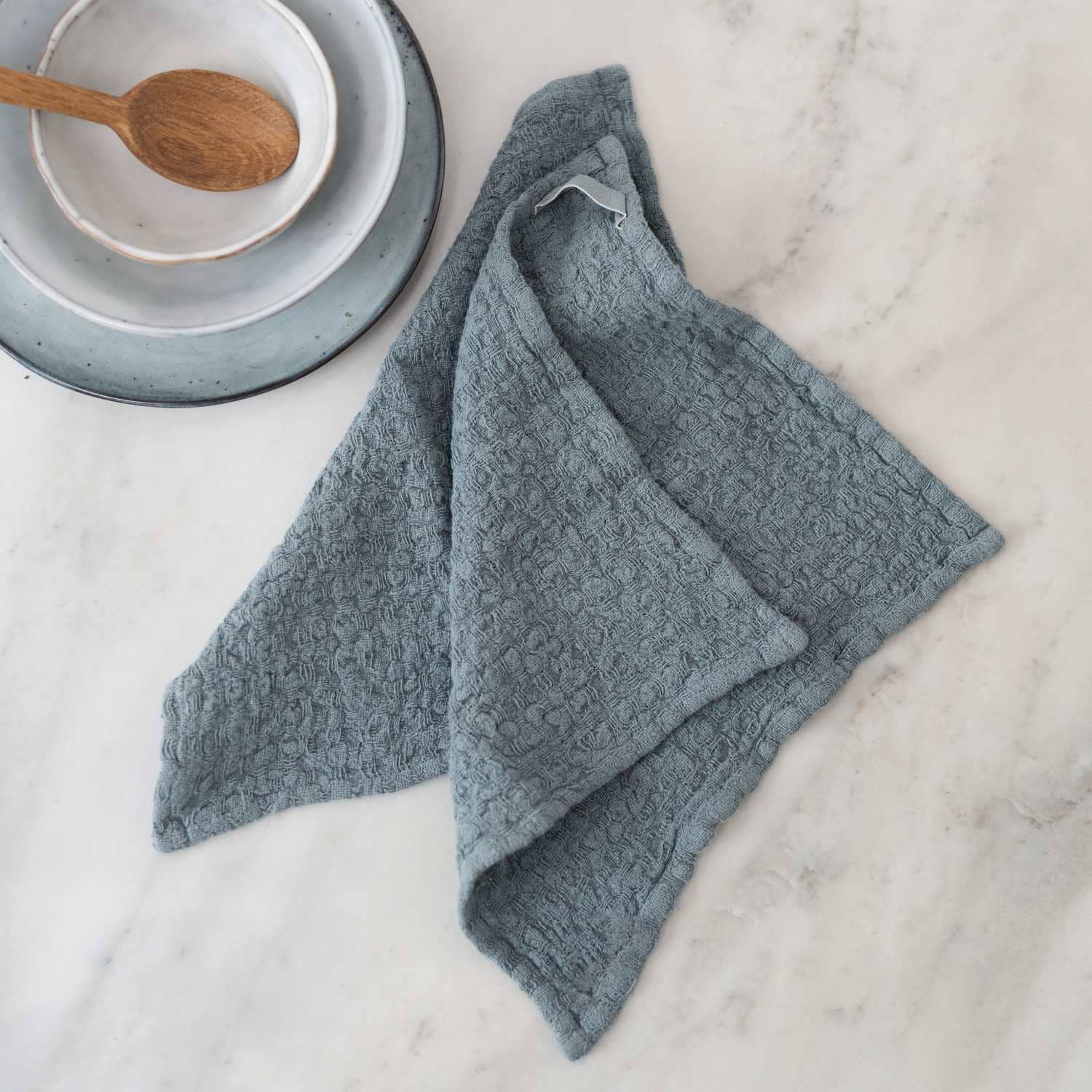 Blue Fog Linen Dishcloth Set of 2