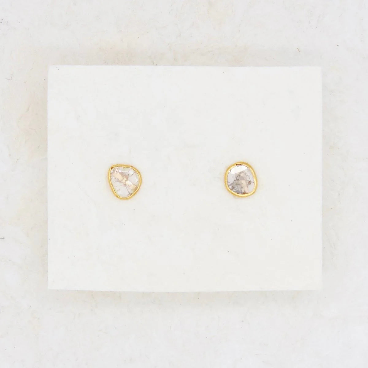 Golden Diamond Slice Studs