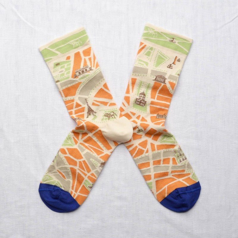 Booklet Pair of Socks - Paris The Map