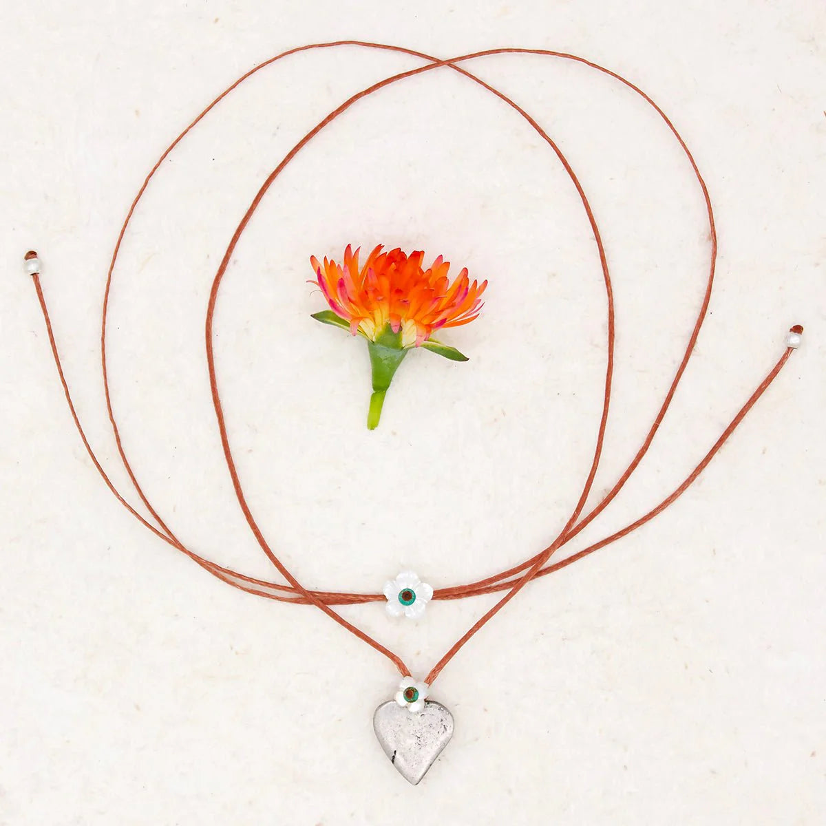 Sterling Large Heart Milagro Necklace