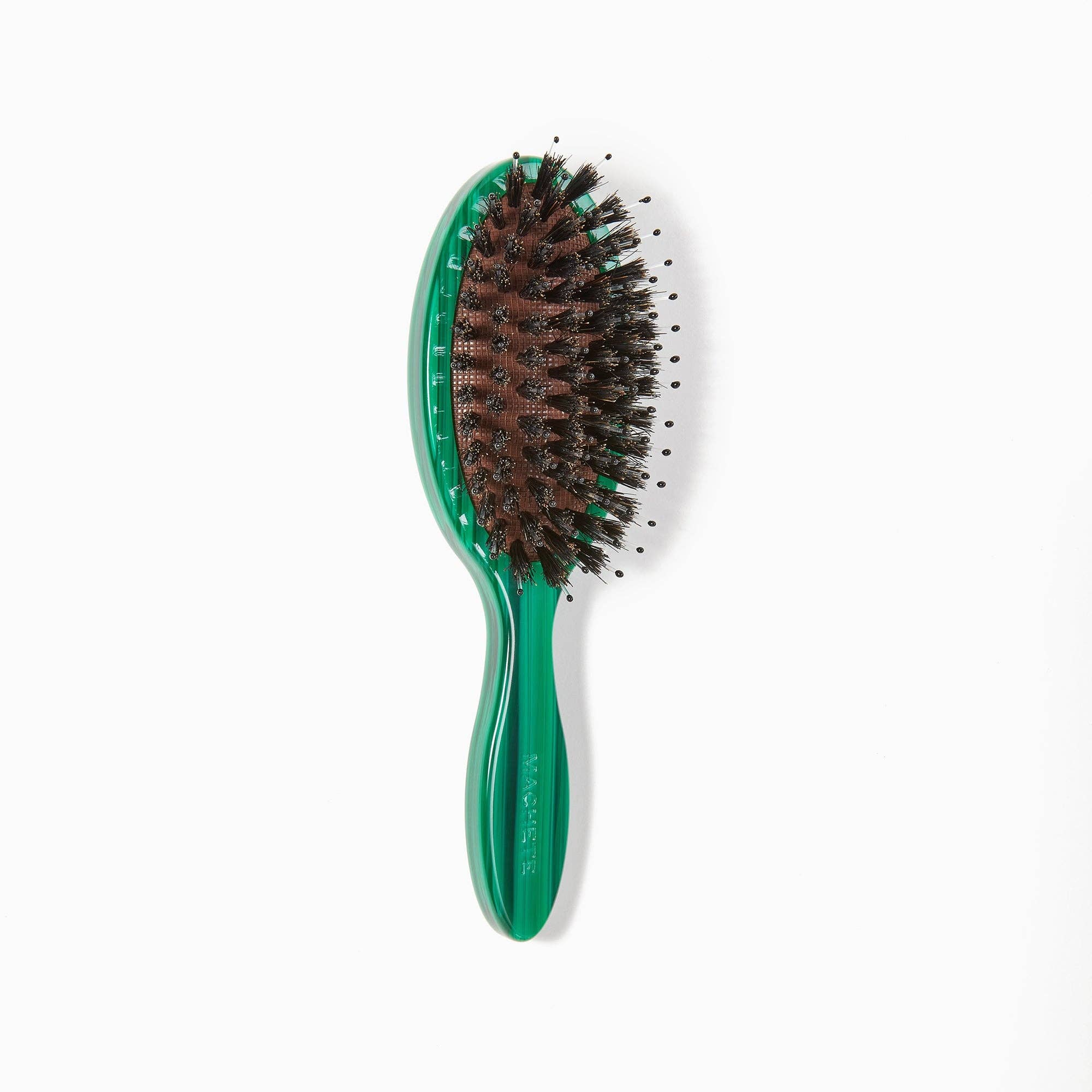 Petite Travel Hair Brush in Malachite