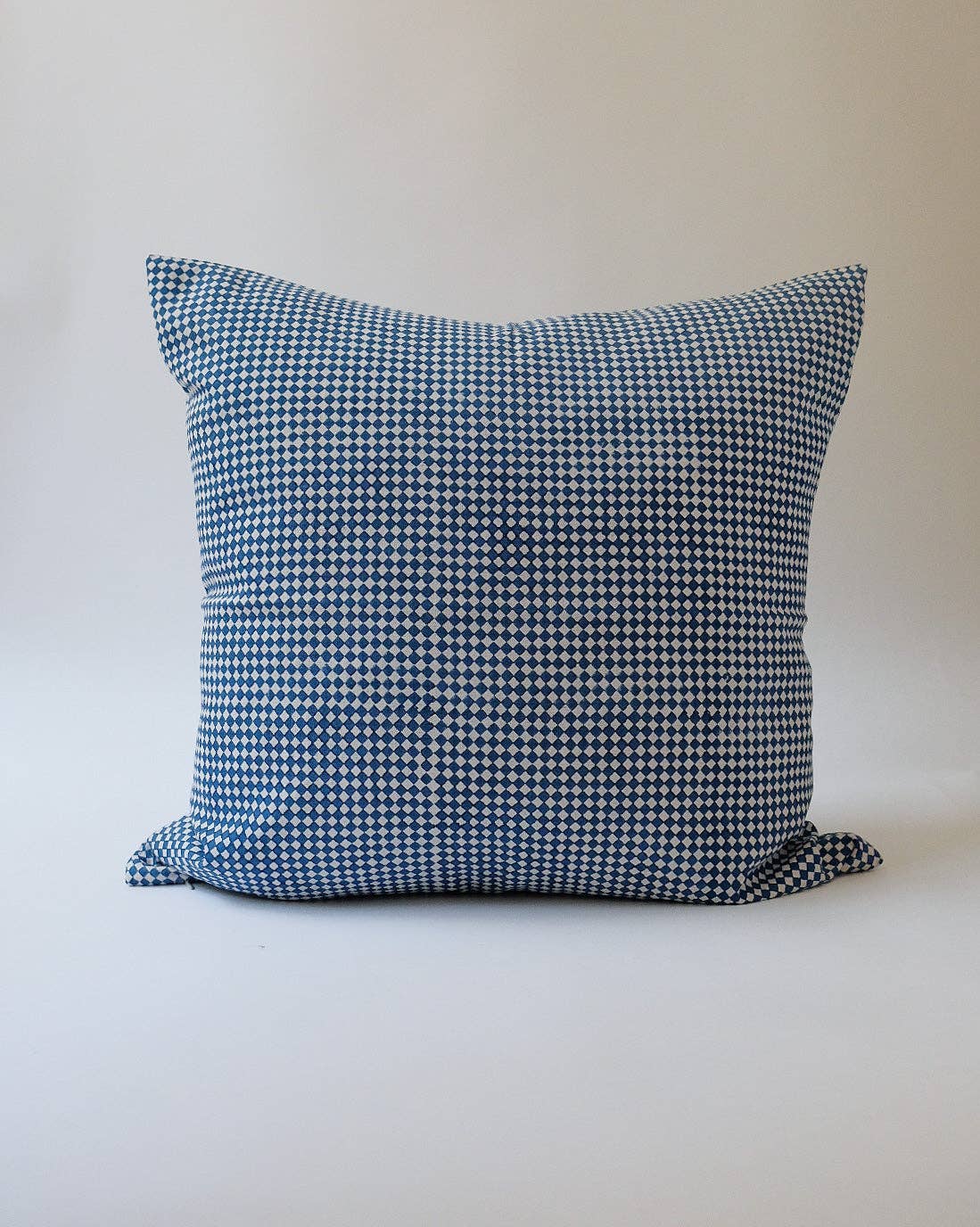 Rekha - Hand Block-printed Linen Pillowcase (Indigo) 22x22