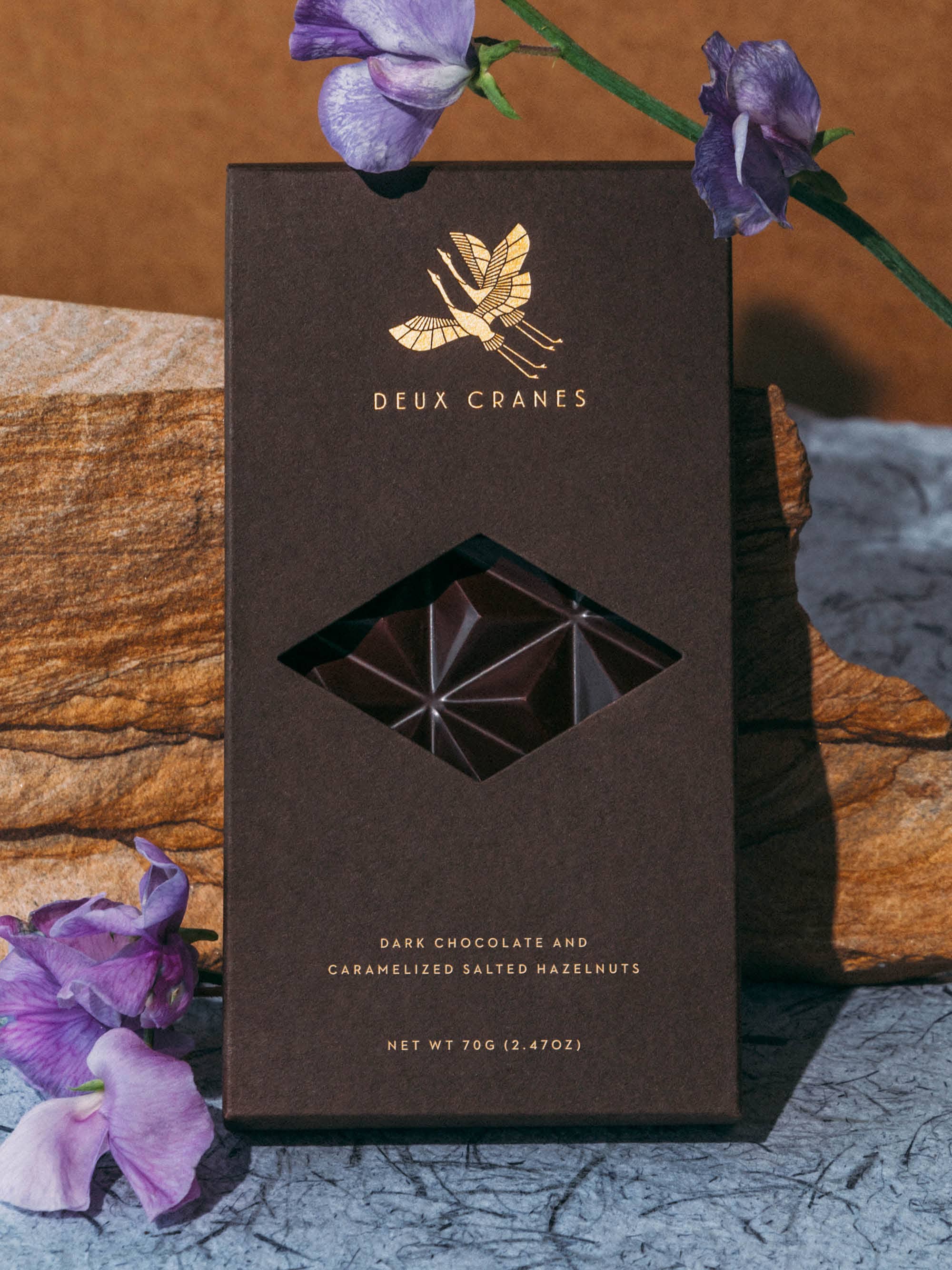 70% Dark Chocolate with Caramelized Hazelnuts (Dairy Free)